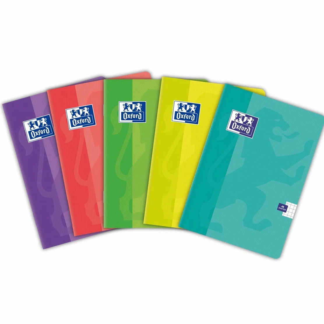 Oxford Quaderno A6 48 fogli a quadretti 5 pezzi colori assortiti