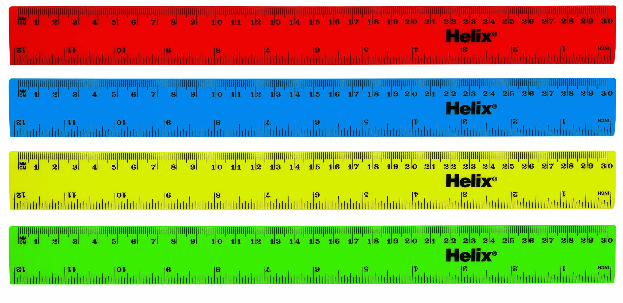 Helix 013616 30 cm, metrico/imperiale, righello (Confezione da 100)