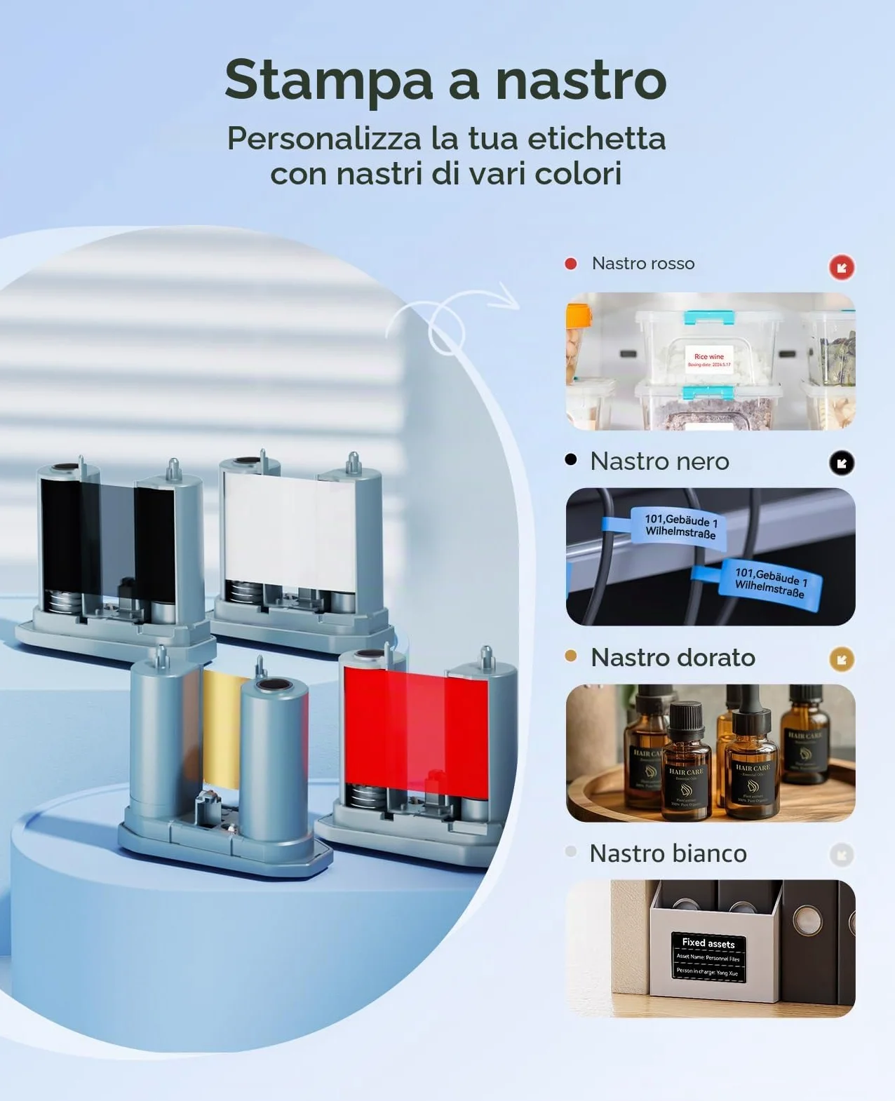 NIIMBOT Stampante per etichette M2 + etichette, supporta da 8 a 10 anni e da -20 °C a 100 °C, non sbiadisce, per casa, ufficio, esterno, lavoro
