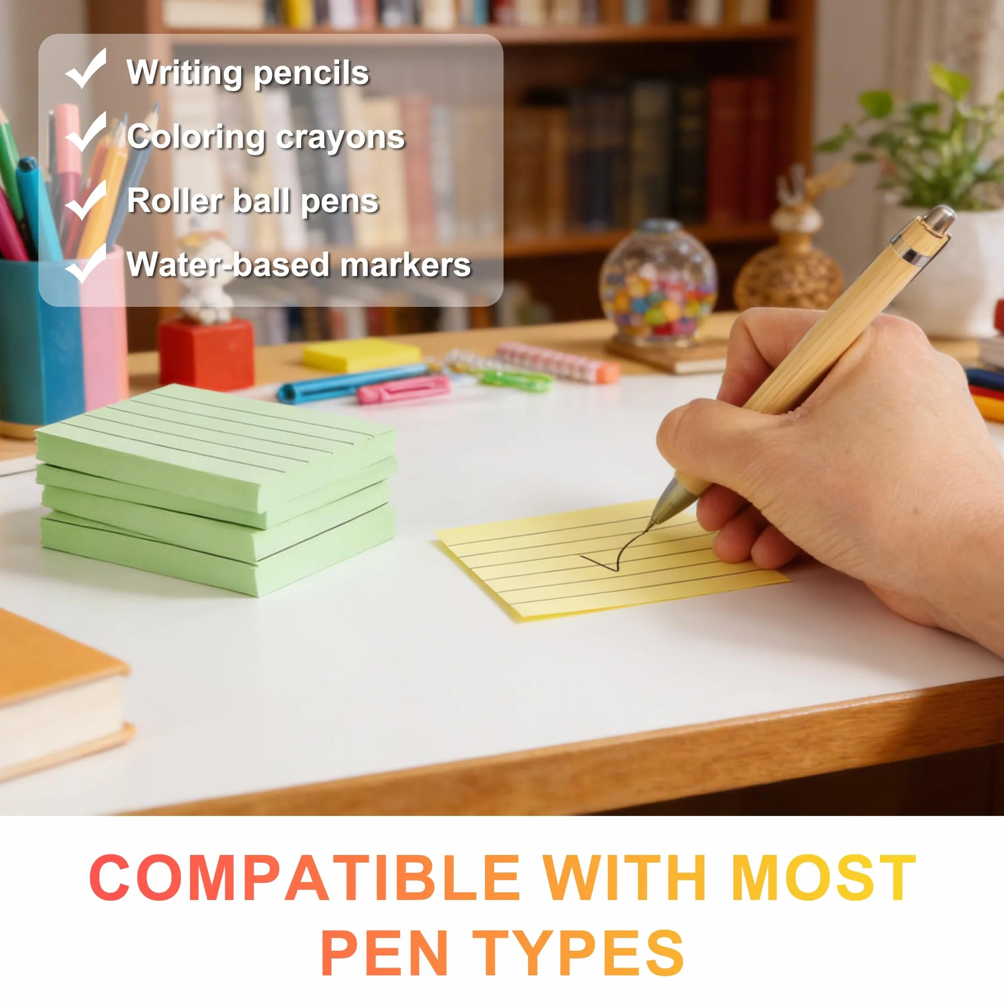 Flashcards A8 A Righe Colorate, Cartoncini per Vocabolario e Studio, 1200 PCS