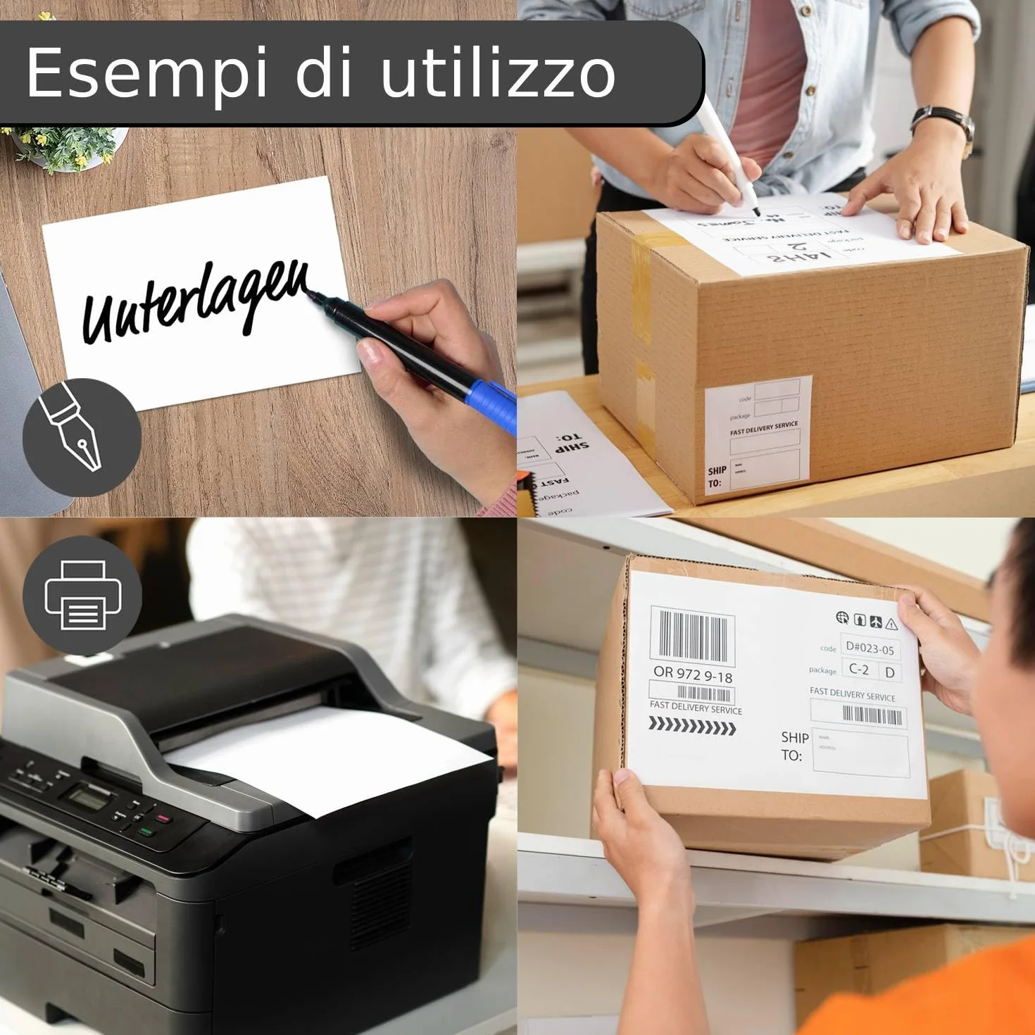 Carta adesiva premium DIN A4 I 100 fogli bianco opaco I FASSON Crack Back-Plus I Carta adesiva etichette autoadesive stampabile I AZ066