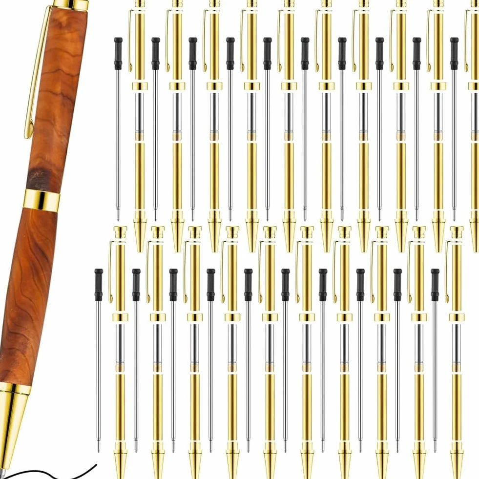 20pcs 7mm Set di Penne Slim con Ricariche, Kit di Penne Rotanti In Legno per Fai da Te In Rame, Amici, Insegnanti e Studenti B