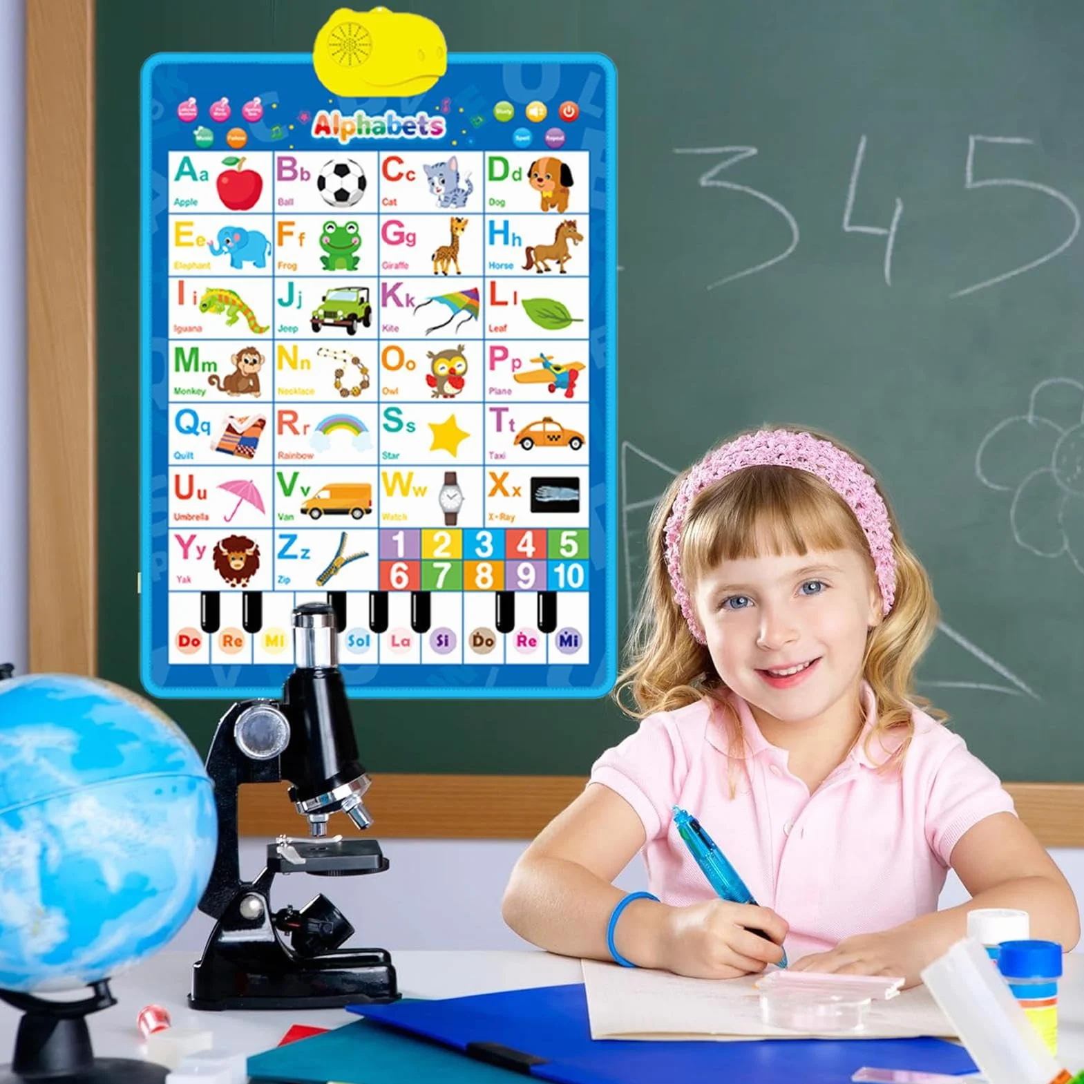 Grafico a muro alfabeto elettronico interattivo poster parlante musicale apprendimento bambini