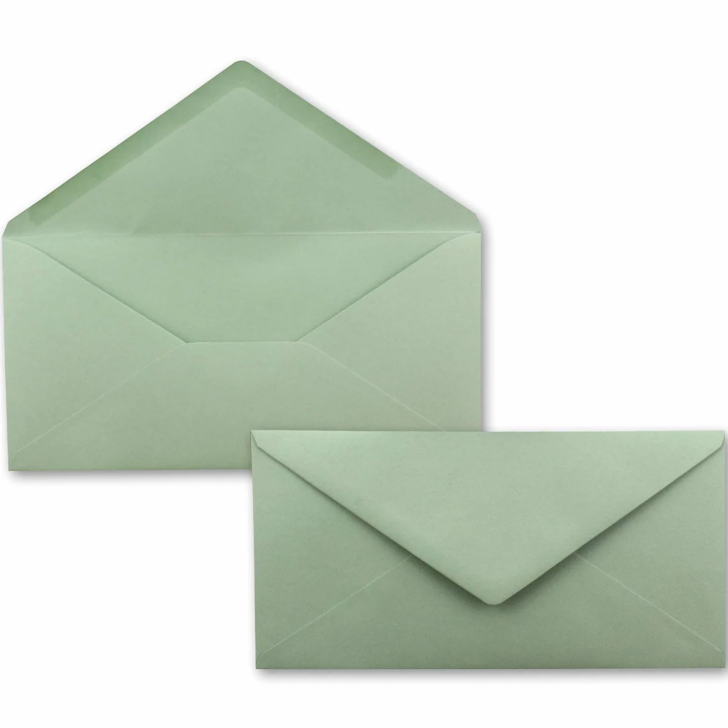 FarbenFroh Buste eucalipto verde DIN lunghe 110 x 220 mm adesivo umido