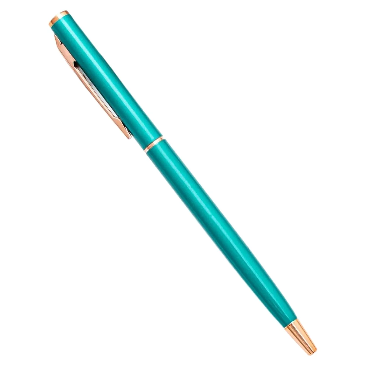 100 pz/lotto nuove penne a sfera sottili in metallo oro rosa argento pubblicità scuola forniture per ufficio logo personalizzato gratuito (stile 2-blu pavone, blu)