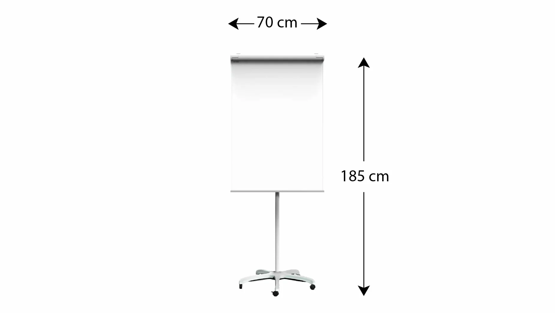 ALLboards Lavagna Portablocco 100x70cm Bianca, Magnetica, Cancellabile a Secco, con Ruote Mobile
