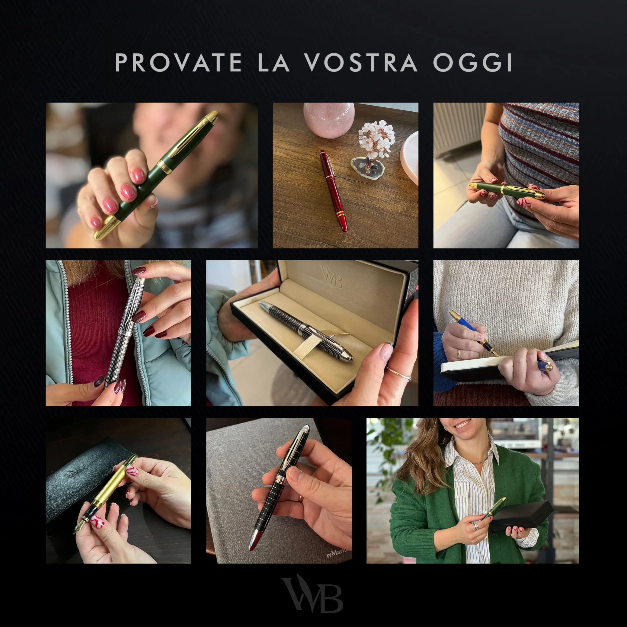 Wordsworth & Black Set di penne stilografiche Majesti [Oro Nero]; pennino medio, scatola regalo, 24 cartucce di inchiostro, convertitore di ricarica, manuale; agenda, set calligrafia