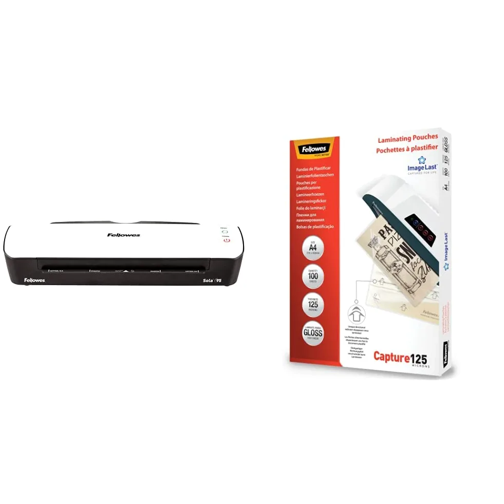 Fellowes Sola, plastificatrice fino a 125 micron, uso domestico, fogli e buste per A4