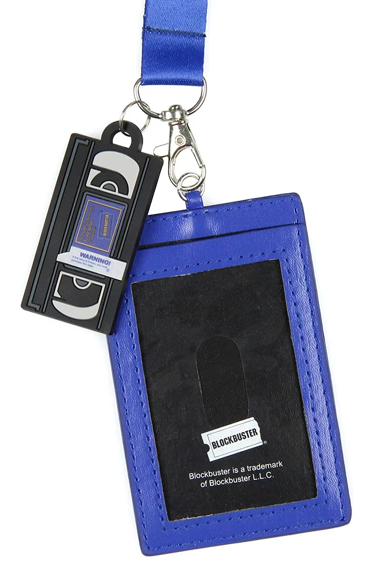 Blockbuster Video Membership Card ID Badge Holder cordino e ciondolo in gomma