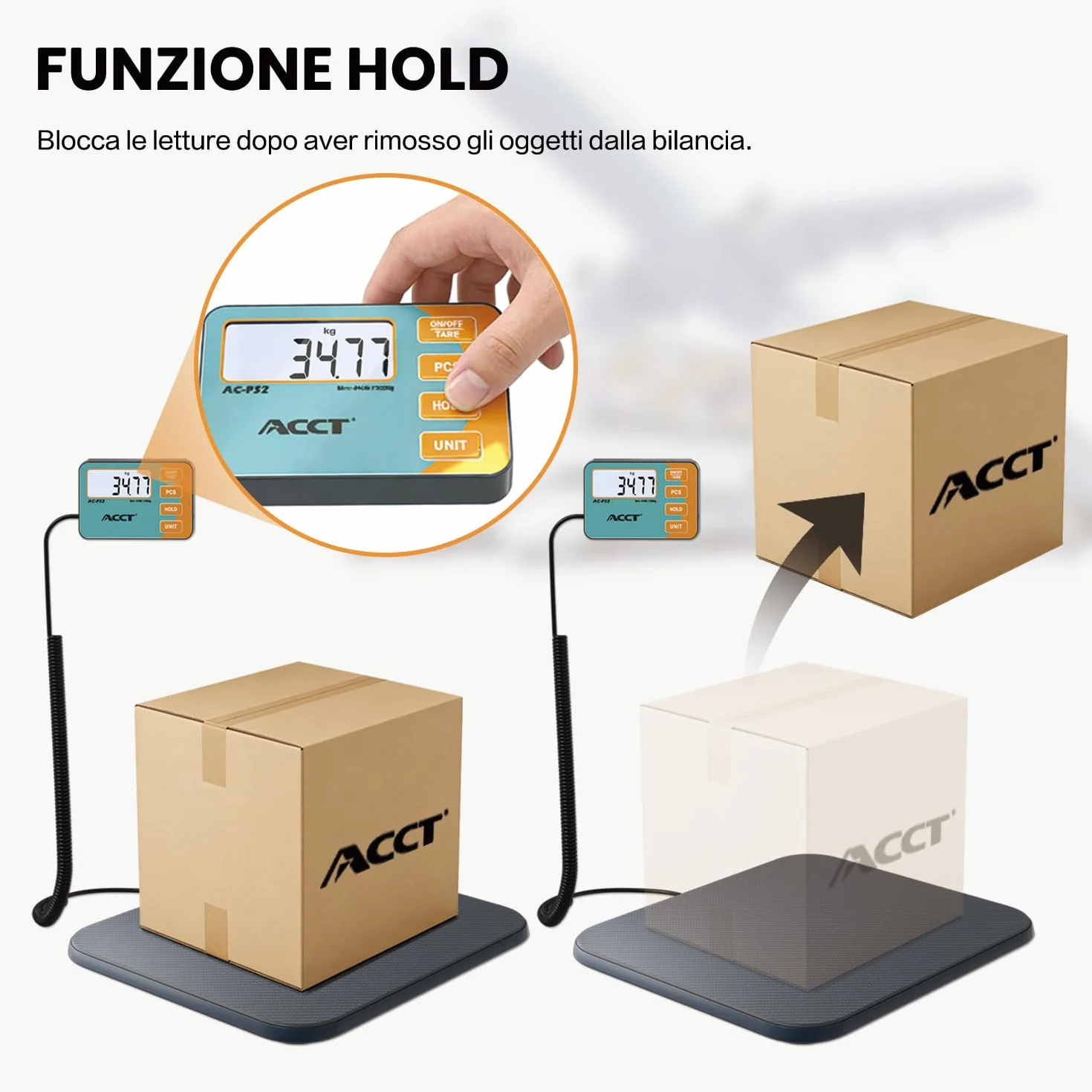 Bilancia da spedizione, 200 kg / 0,01 kg bilancia digitale ad alta precisione postale, con display LCD, funzioni di blocco/tara/conteggio/commutazione unità, adatta per pacchi, bagagli e