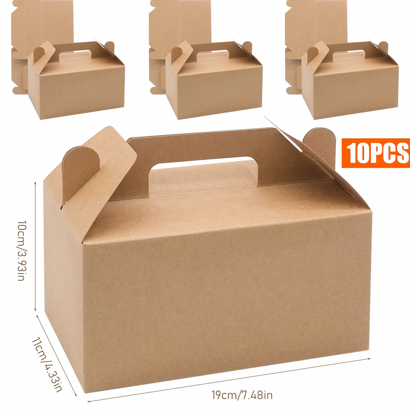 Scatola di carta kraft marrone 19x11x10 cm per cupcake regalo asporto torte brownie pane dolcetti pollo fritto
