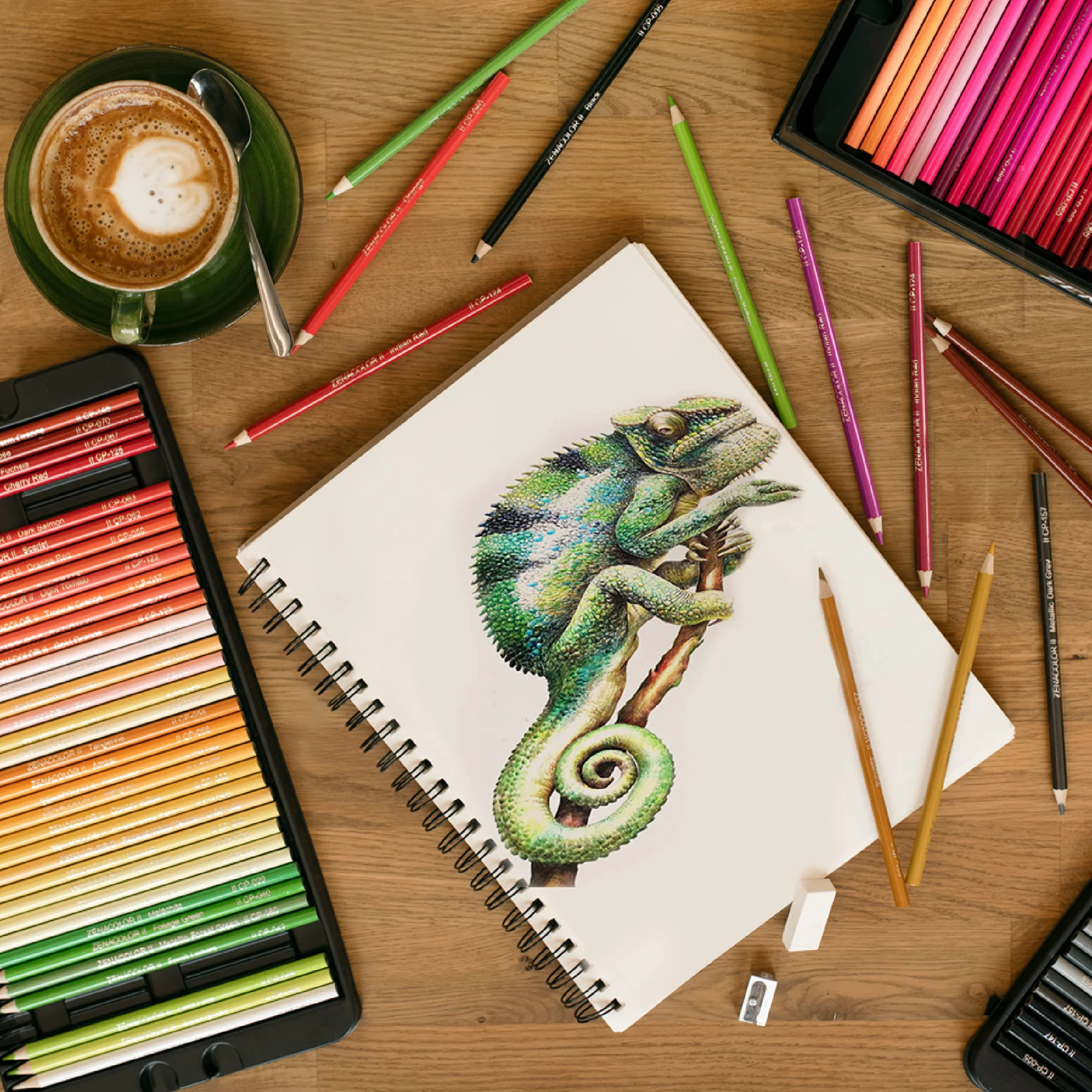 Zenacolor 72 Matite Colorate Professionali in Scatola Metallo per Disegno