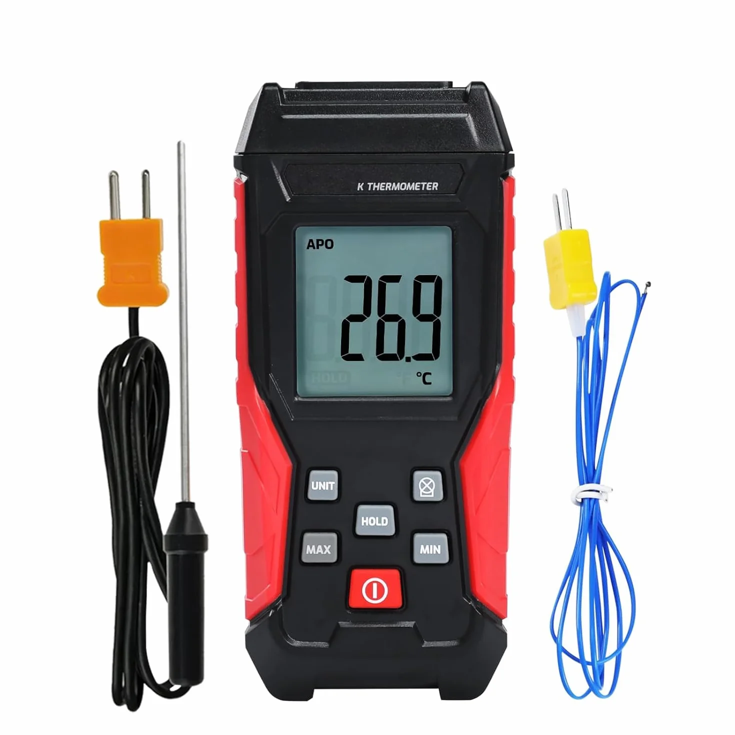 Termometro Digitale a Termocoppia Tipo K -328°F ~ 2501°F con Display LCD Retroilluminato Max/Min per HVAC