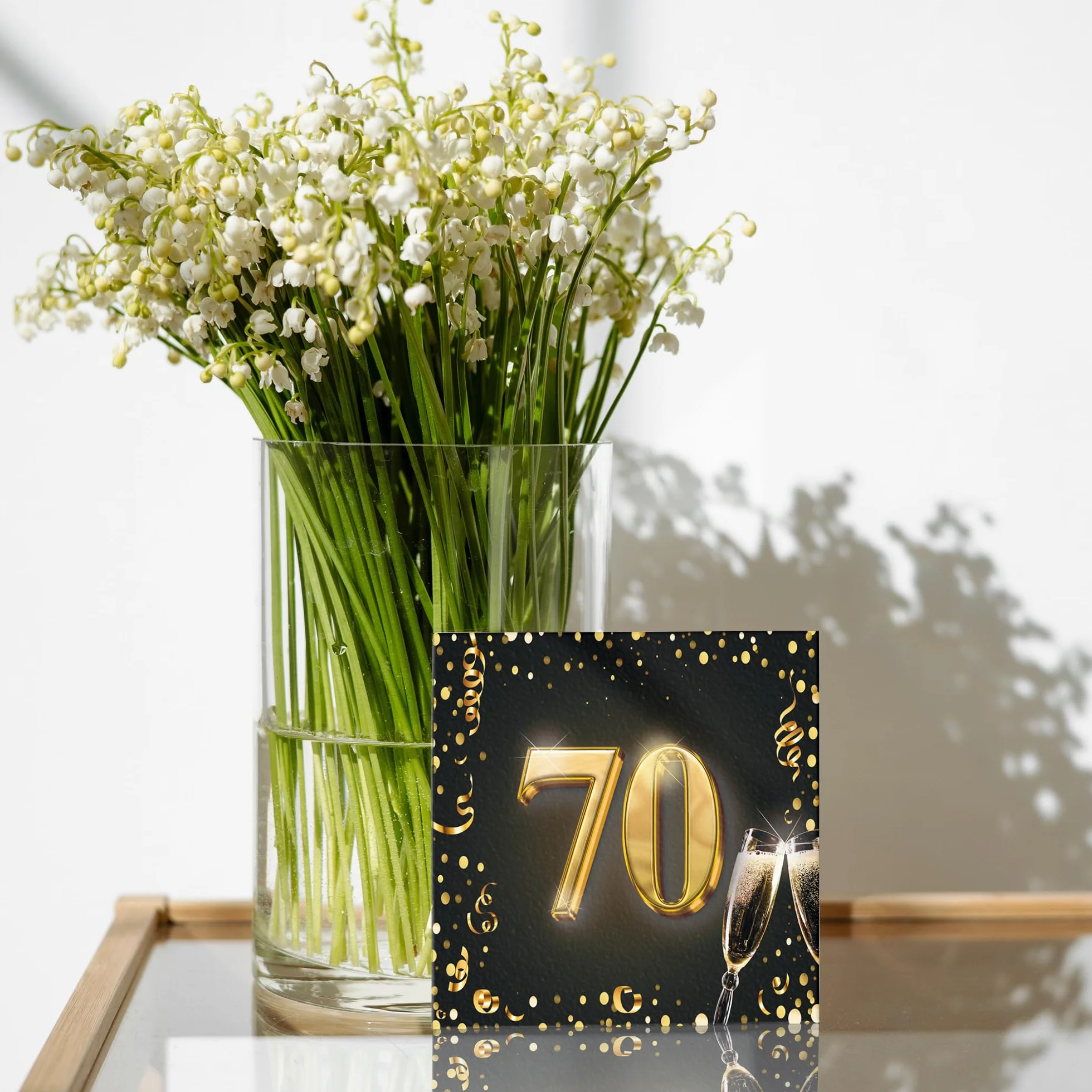 Colibri Biglietto di auguri 70° compleanno pieghevole con busta donna uomo quadrato regali denaro buoni