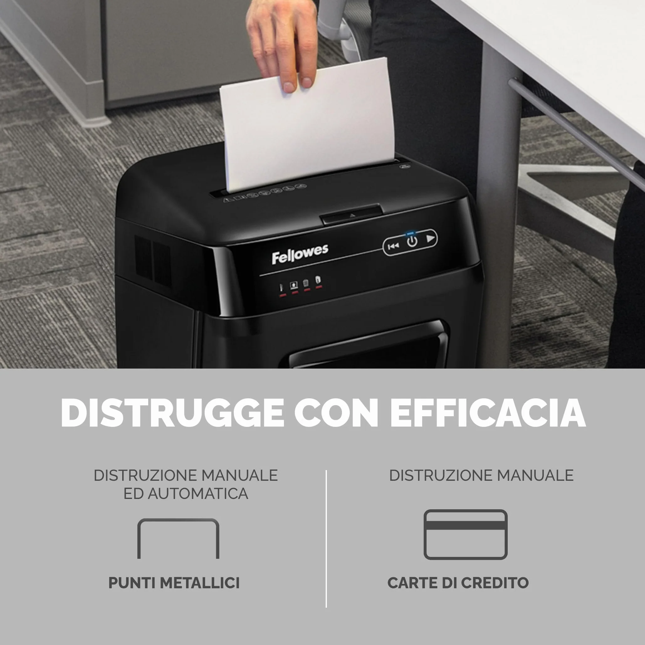 Fellowes Distruggi Documenti Automatico AutoMax 200M, a Microframmento, 200 Fogli, per Uso a Casa o in Ufficio