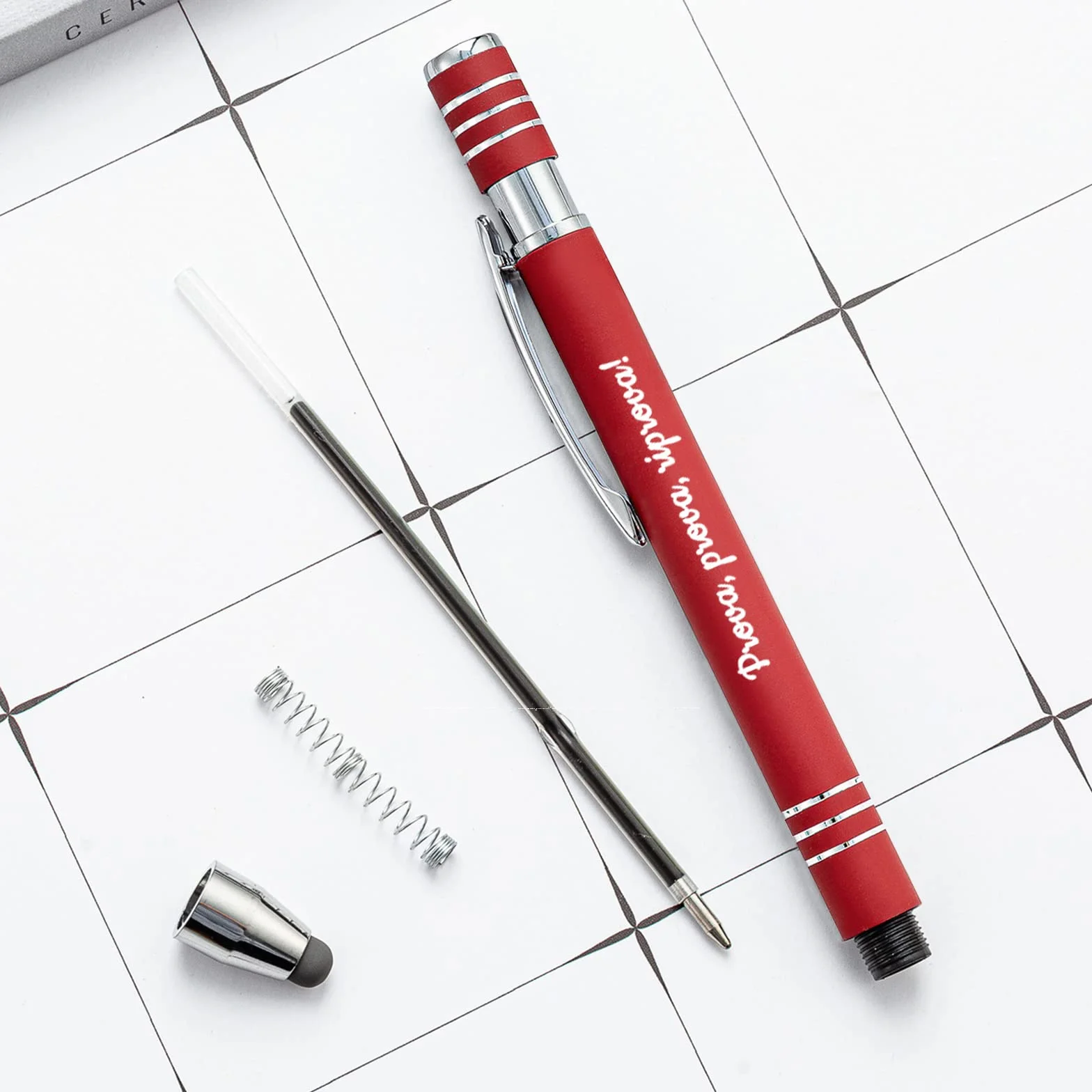 Penna a sfera personalizzata personalizzata con nome penna stilografica Penna a sfera personalizzata Office Business Stylus Compleanno Laurea, Penne a sfera con inchiostro nero - 96Pezzi