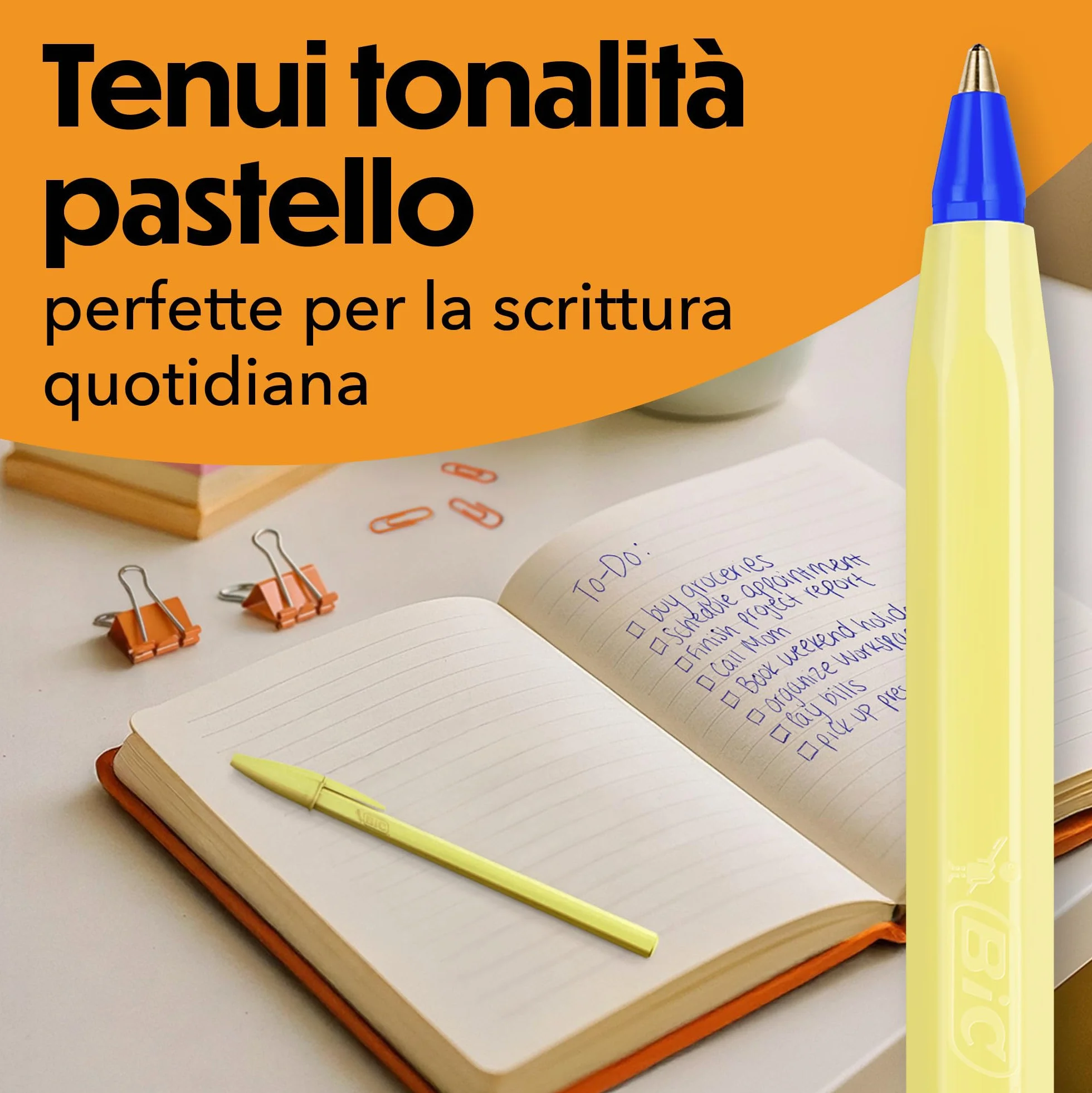 Penne a sfera BIC Cristal Pastel punta media 1,00 mm ricaricabili inchiostro blu confezione da 10