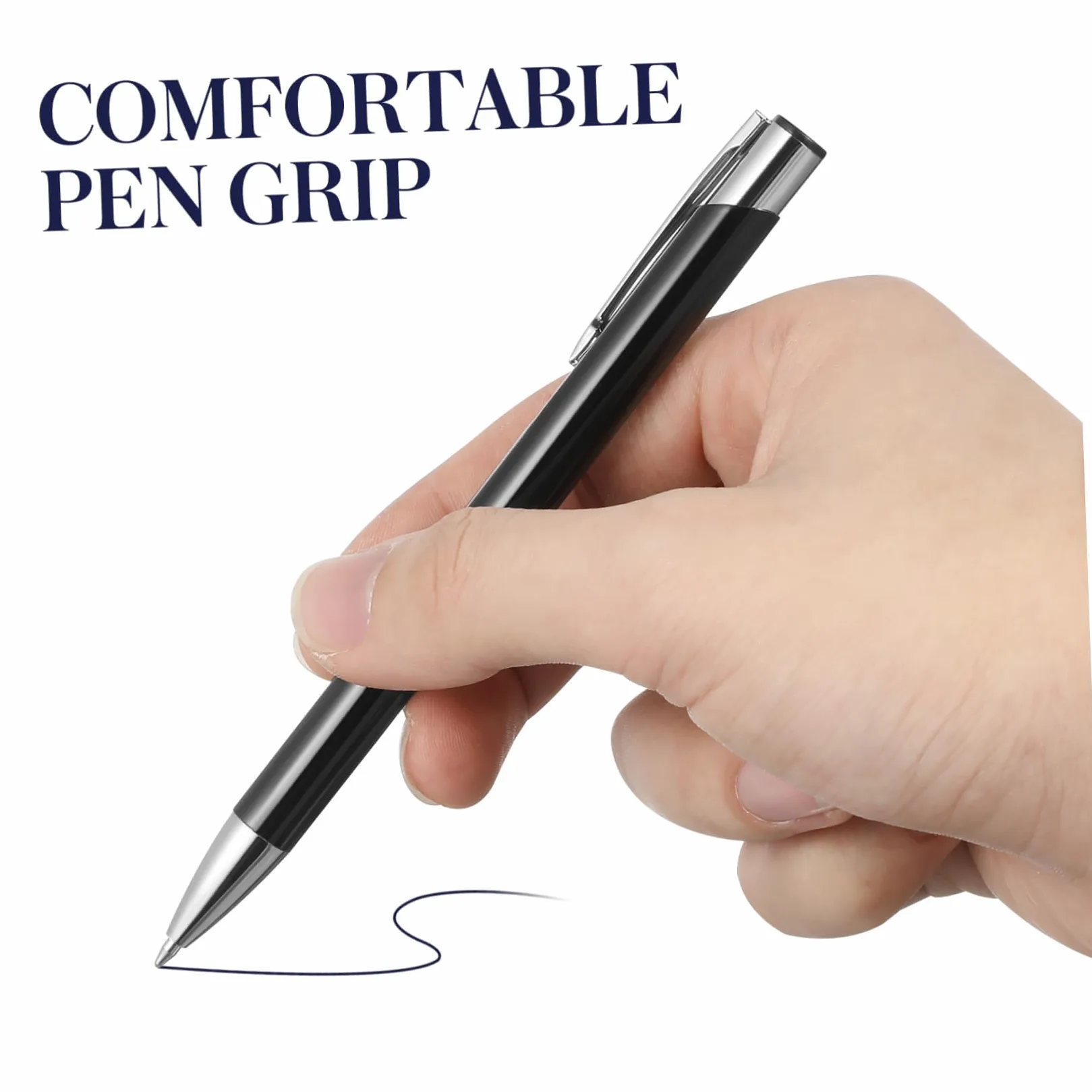 12 Pz penne a sfera punta fine penna da ufficio penne a sfera a punta fine penna uniforme sottili penne a sfera metalliche penne professionali penne metallizzate Black