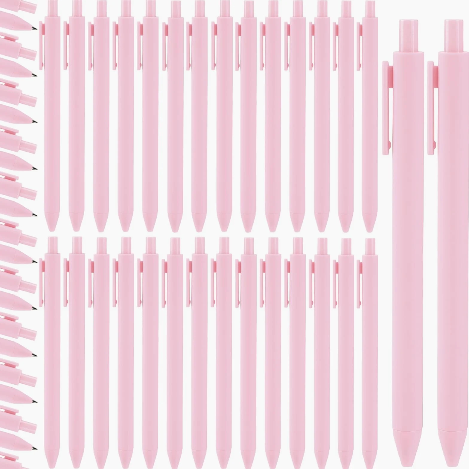 Ysglory 100 penne a sfera retrattili da 1,0 mm, ad asciugatura rapida, inchiostro nero, punta fine, penne gel per scrittura liscia, per scuola, ufficio, casa, forniture (rosa)