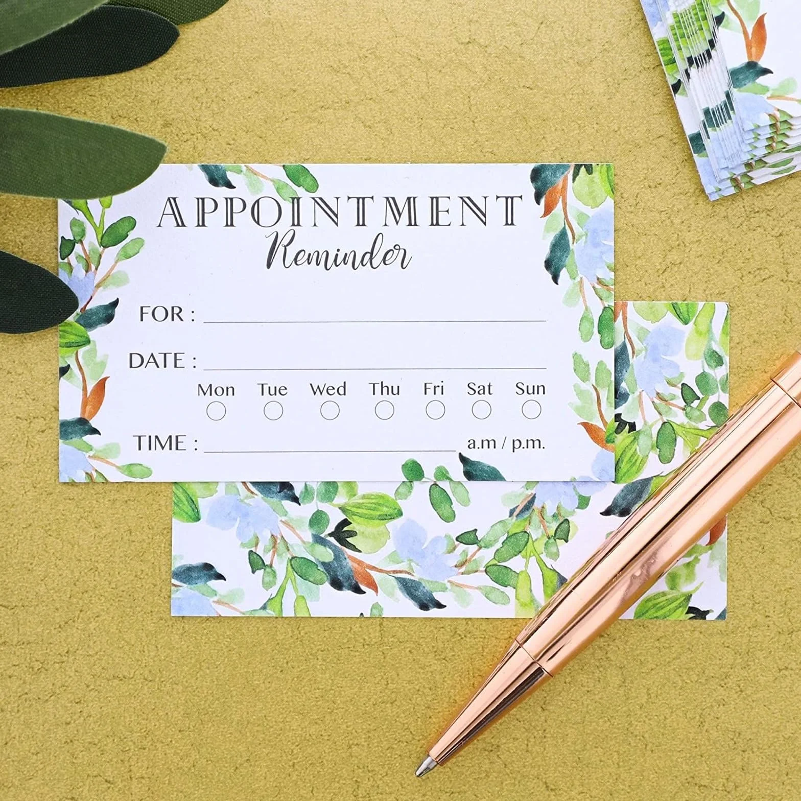 Paper Junkie Biglietti promemoria per appuntamenti 200 pezzi 8,9 x 5,1 cm fronte-retro fogliame verde