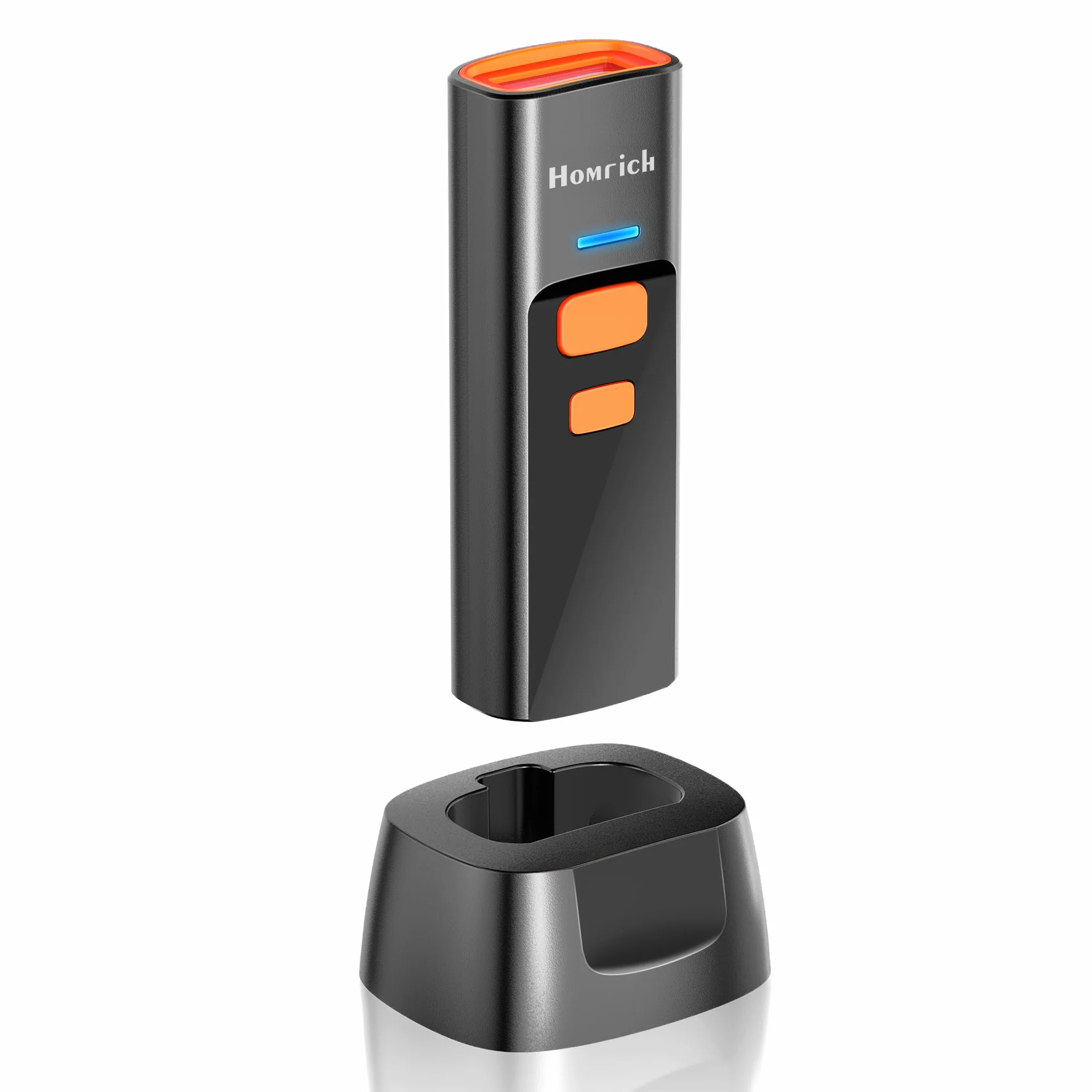 Homrich Mini scanner di codici a barre wireless Bluetooth con dock di ricarica, scanner di codici a barre QR 1D 2D, Bluetooth 3 in 1 e 2.4G e cavo USB ricaricabile lettore di codici a barre portatile