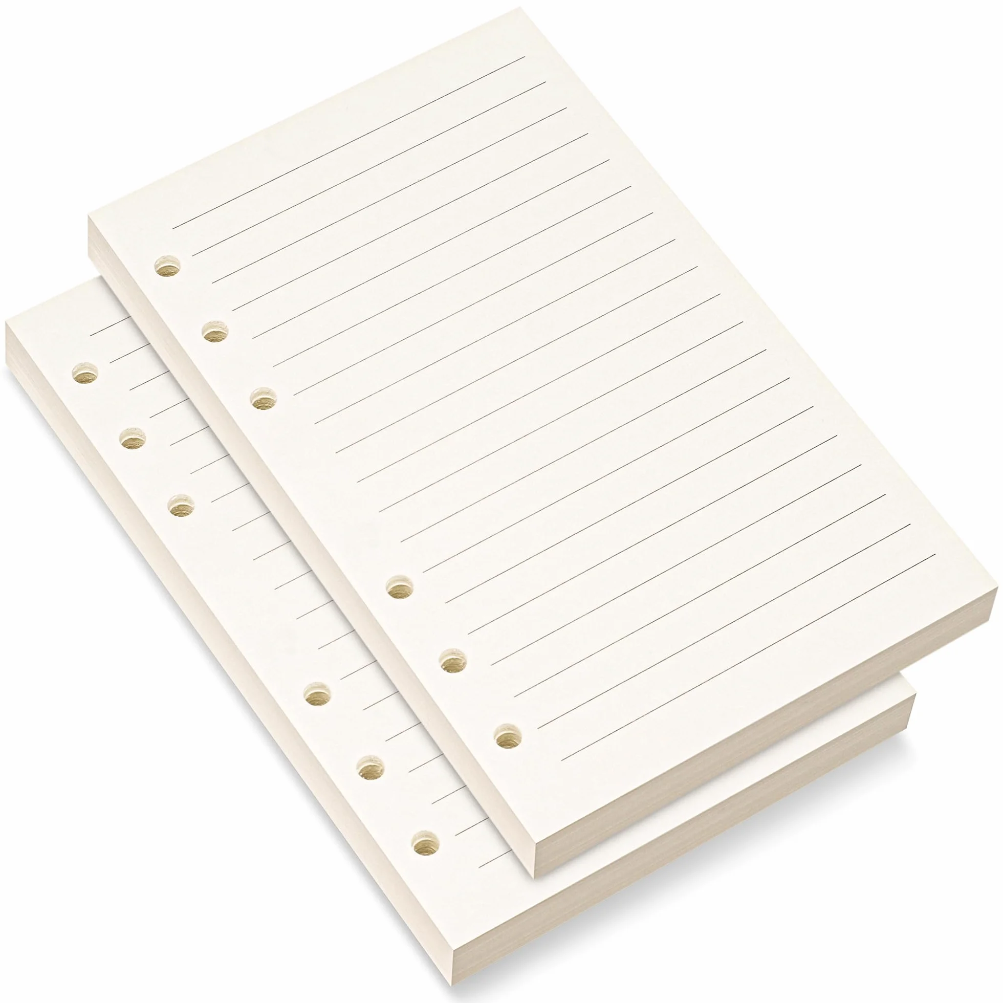 Carta di ricarica A6 righe 8 mm 80 fogli 160 pagine 10,4 x 16,8 cm beige (2)