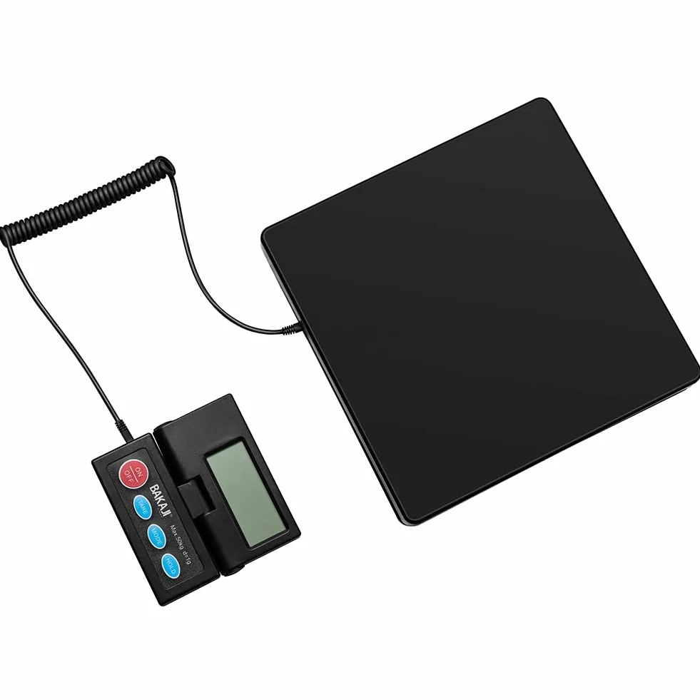 BAKAJI Bilancia Digitale Pesa Pacchi Postali 50 kg Commerciale con Display LCD