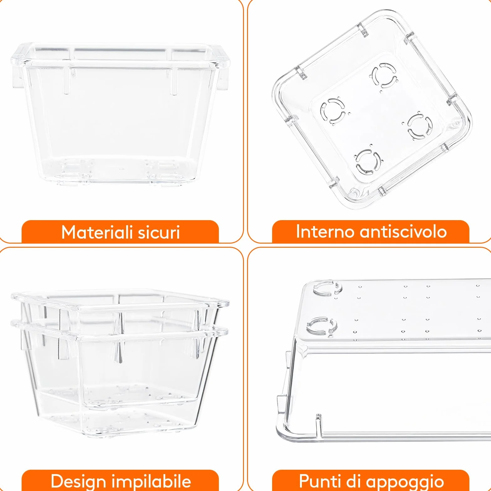 Lifewit Organizer Cassetti 25 Pezzi Divisori Contenitori Impilabili Stoccaggio Scatole Scrivania
