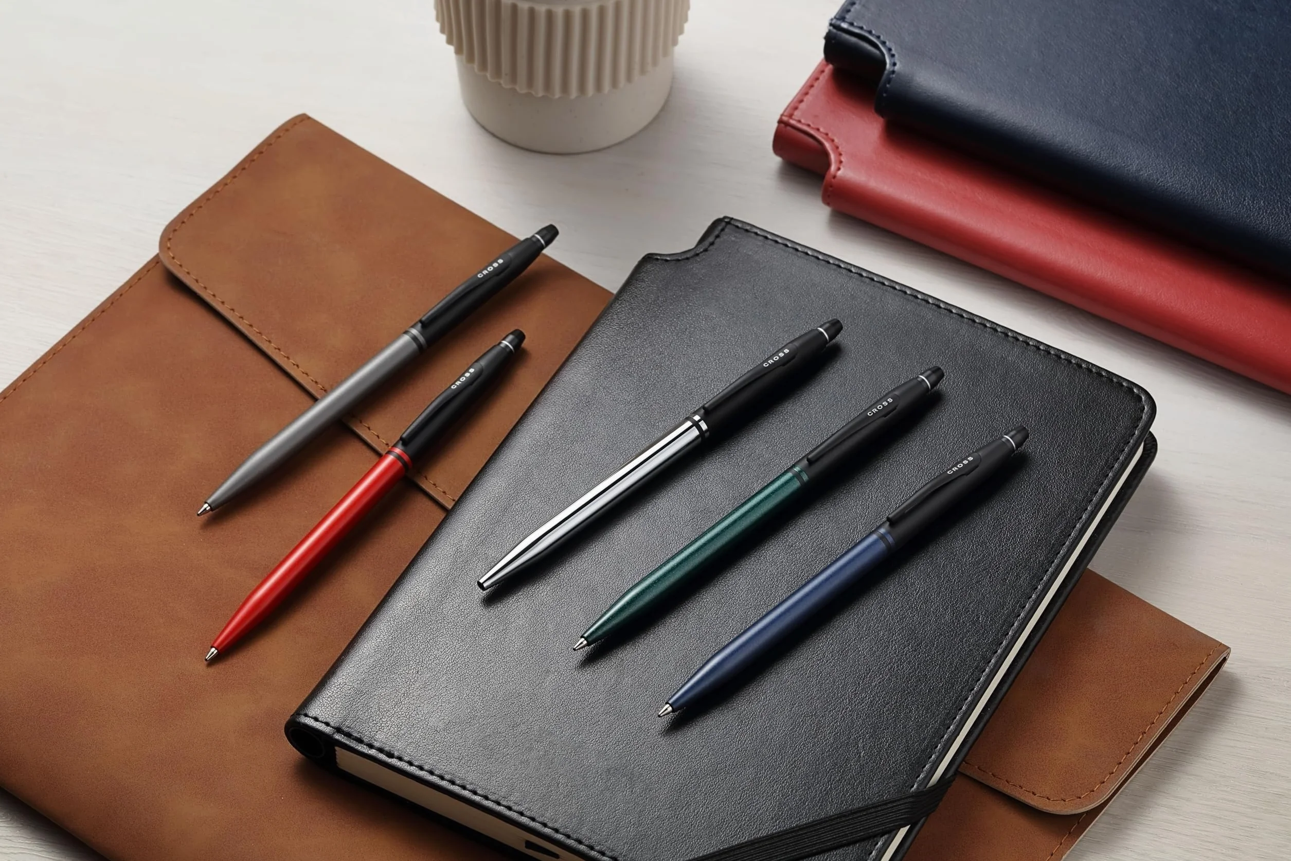 Cross Click Tuxedo - Penna a sfera con inchiostro rosso metallizzato satinato e nero