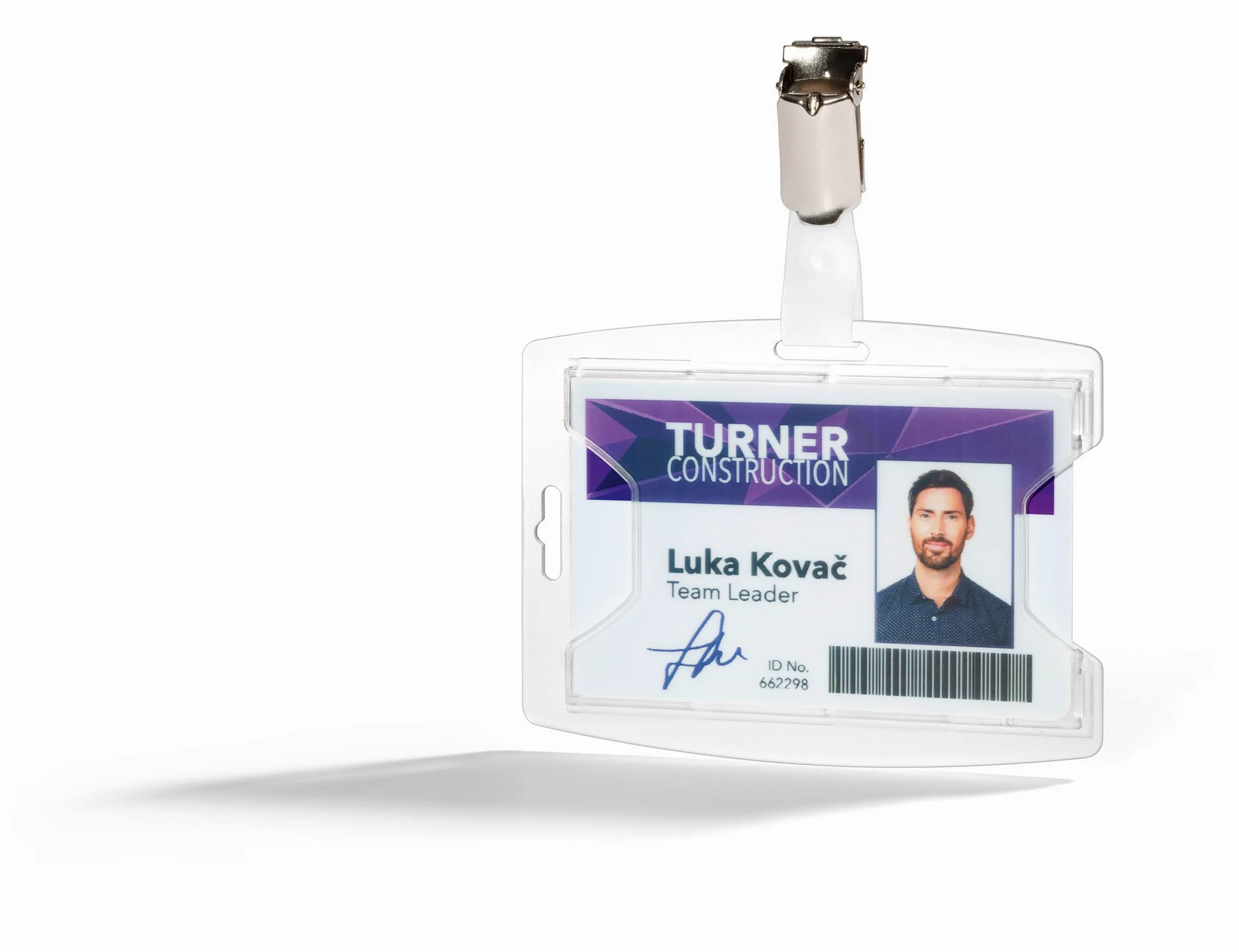 Durable Porta badge reXycle® con clip, 1 tessera, in PP riciclato al 70%, verticale o orizzontale, 54 x 85 mm, porta badge trasparente, confezione da 25 pezzi, 896119
