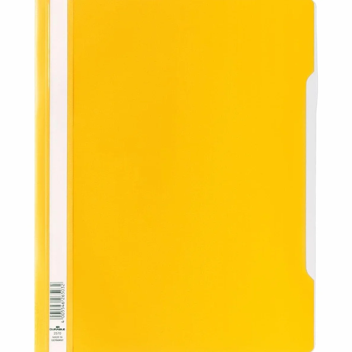 Durable 257004 - Cartellina ad aghi Clear View, f.to A4+, fronte trasparente e retro colorato, etichetta longitudinale, giallo, conf. da 50 pezzi