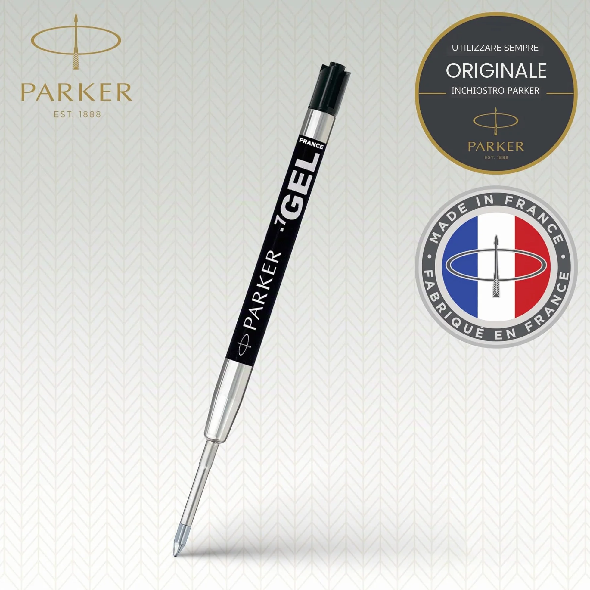 Parker QUINK ricariche inchiostro gel punta media 0,7 mm nero 2 pezzi