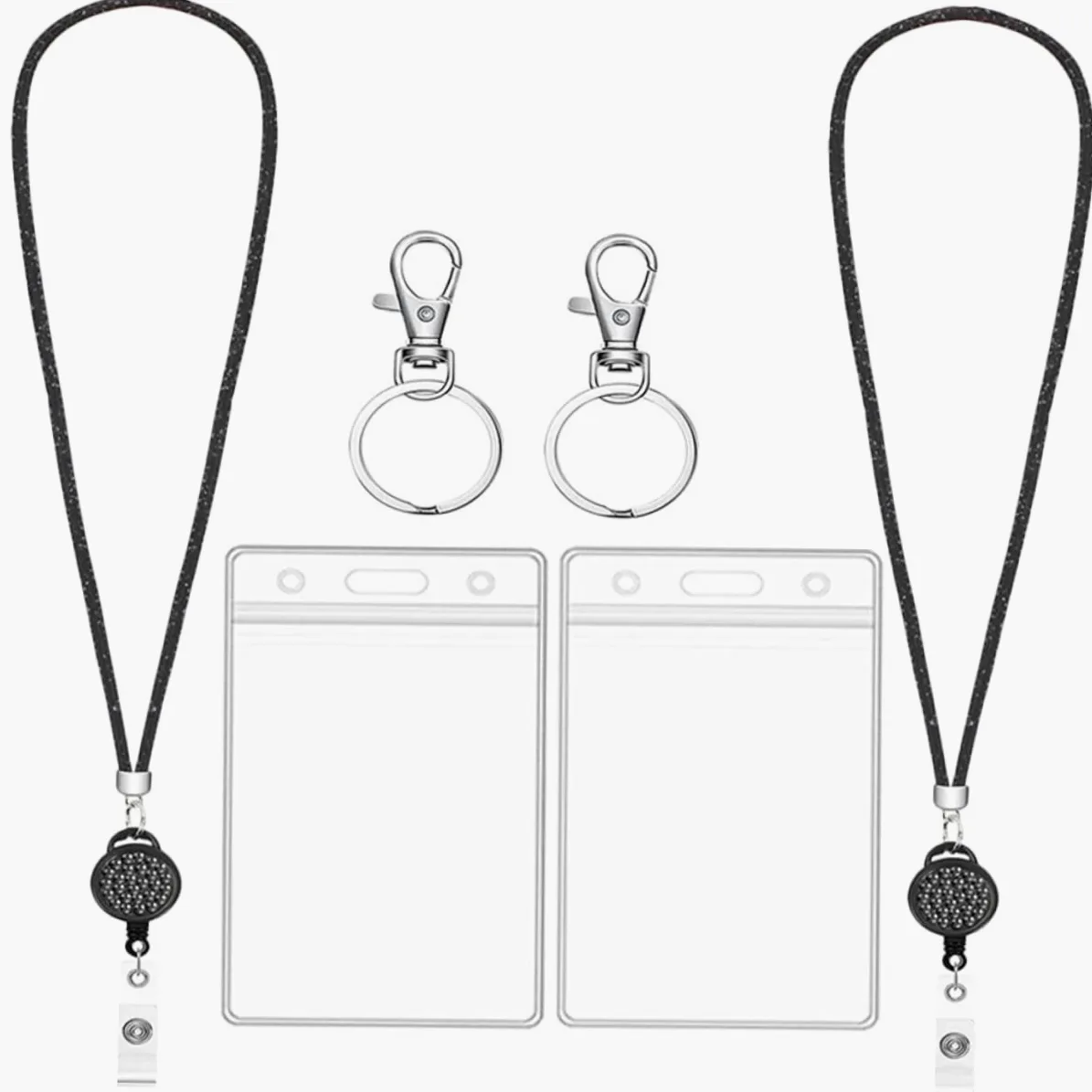 NUOBESTY 3sets Portabadge Con Cordino Retrattile Da Pz Porta Tessere Id Con Finestra Trasparente Compatibile Con Carte Di Identità Lavoro Studenti e Pass Hotel