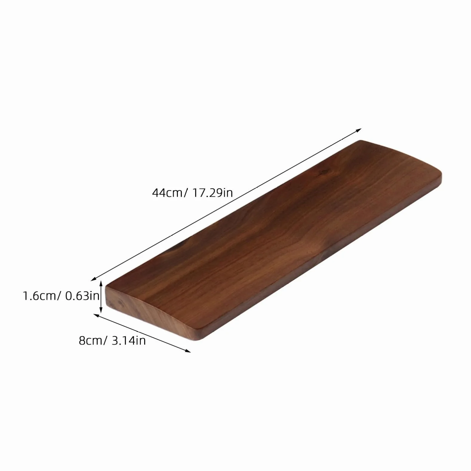 Poggiapolsi Ergonomico in Noce 440x80 Mm, Supporto Palmare | Texture Legno Naturale, Finitura Coffee, Lavorazione Fine, Sostituzione per Pezzo Usurato o Danneggiato