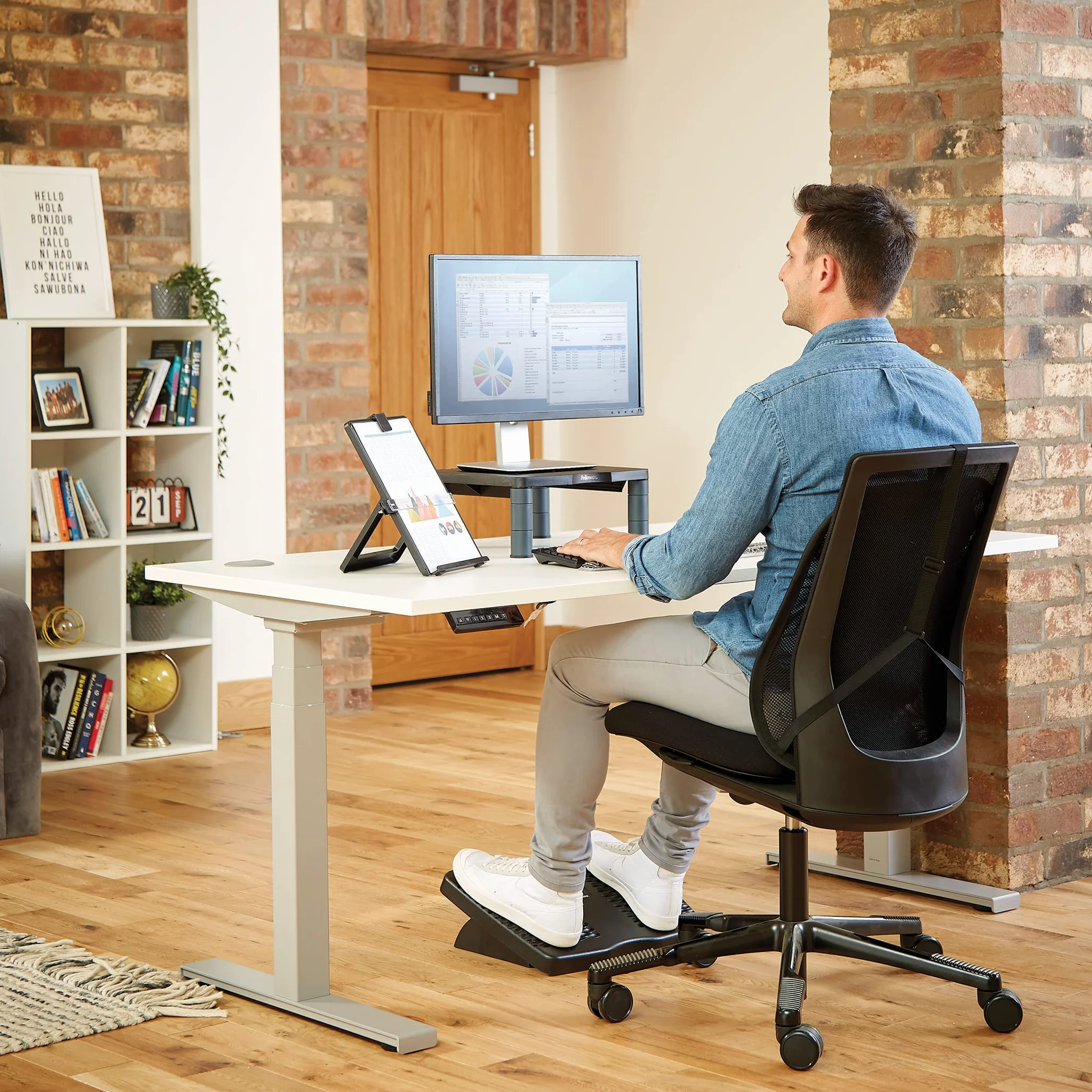 Fellowes leggio regolabile nero con righello