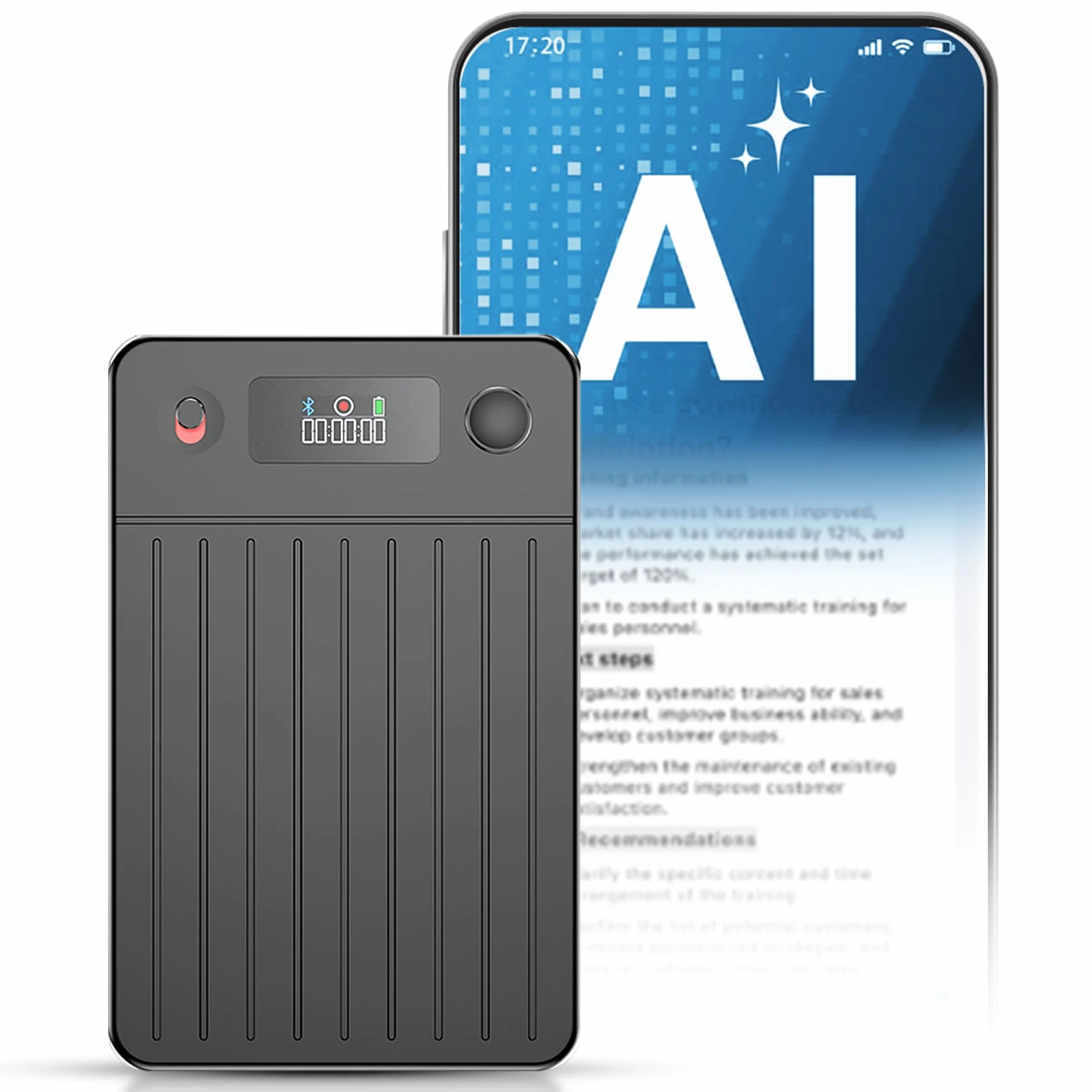 Volovivo Registratore vocale AI: trascrive, riassume e traduce in oltre 100 lingue con tecnologia AI Ideale per riunioni, apprendimento, chiamate e colloqui | Controllo app e cancellazione del rumore