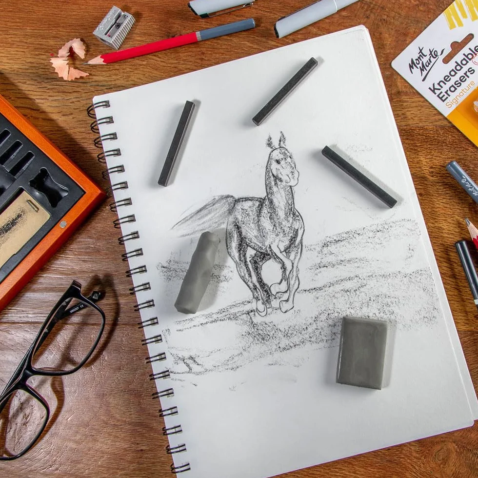 MONT MARTE Gomma Pane 2 pezzi per disegno carboncino pastello matita gesso