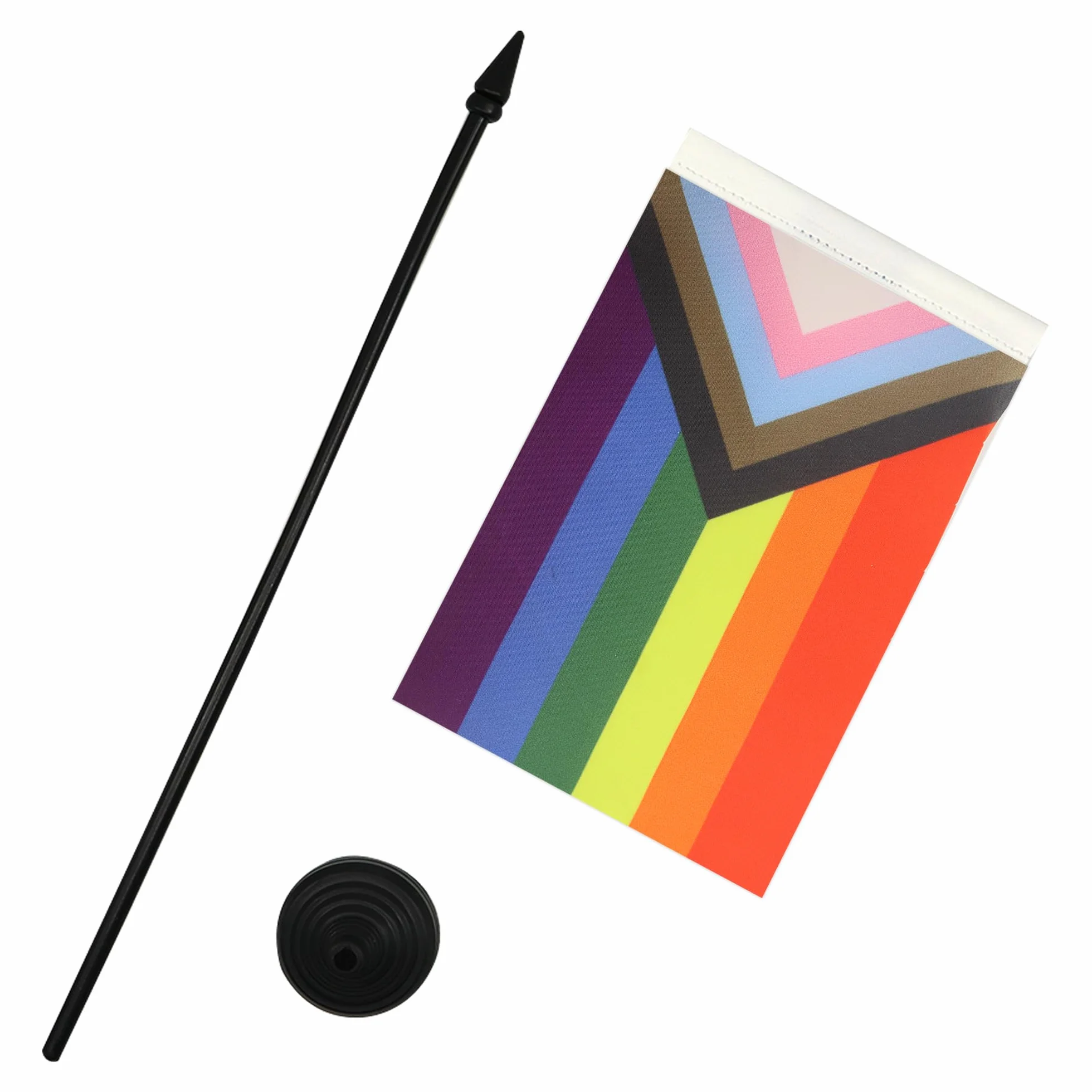 AZ FLAG Bandiera da tavolo LGBT Arcobaleno 21x14 cm 100% poliestere con asta 25 cm base plastica nera