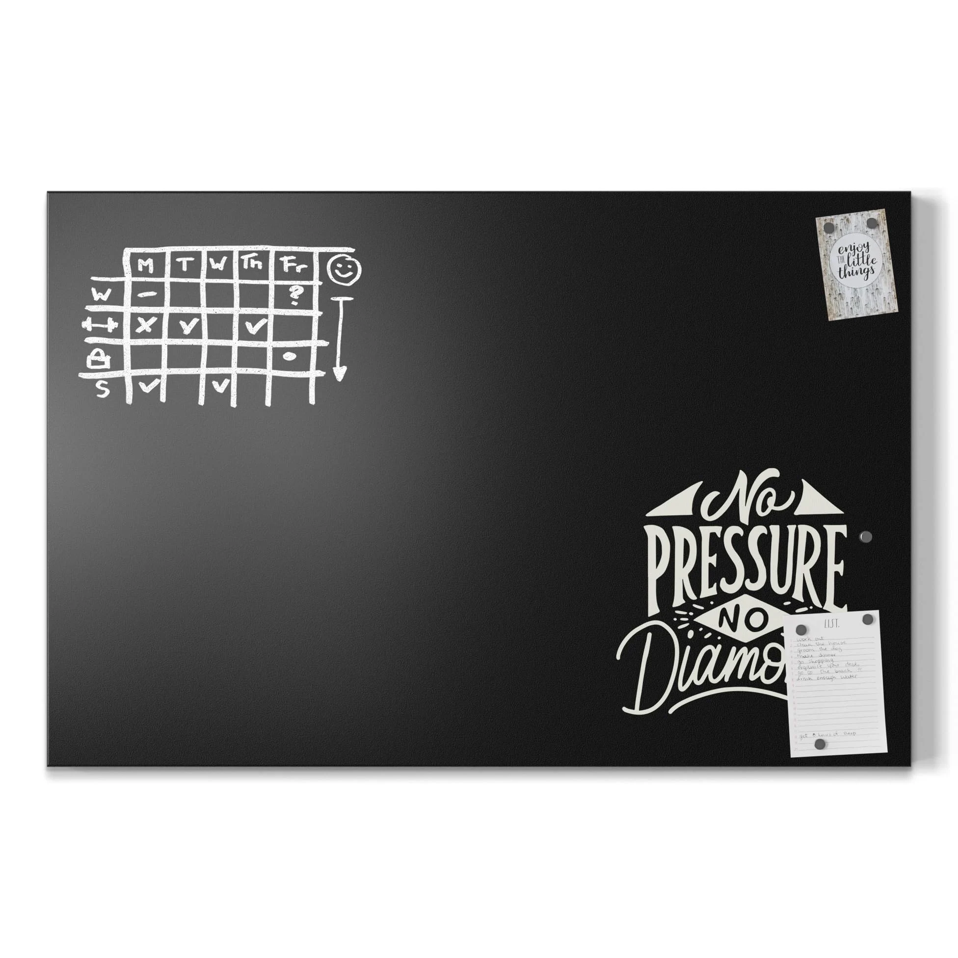 DEQORI Lavagna magnetica con stampa UV | Motivo "Sei un diamante" | Design rettangolare 90 x 60 cm | Lavagna in metallo a gesso scrivibile – Decorazione da parete per cucina, corridoio, cameretta dei