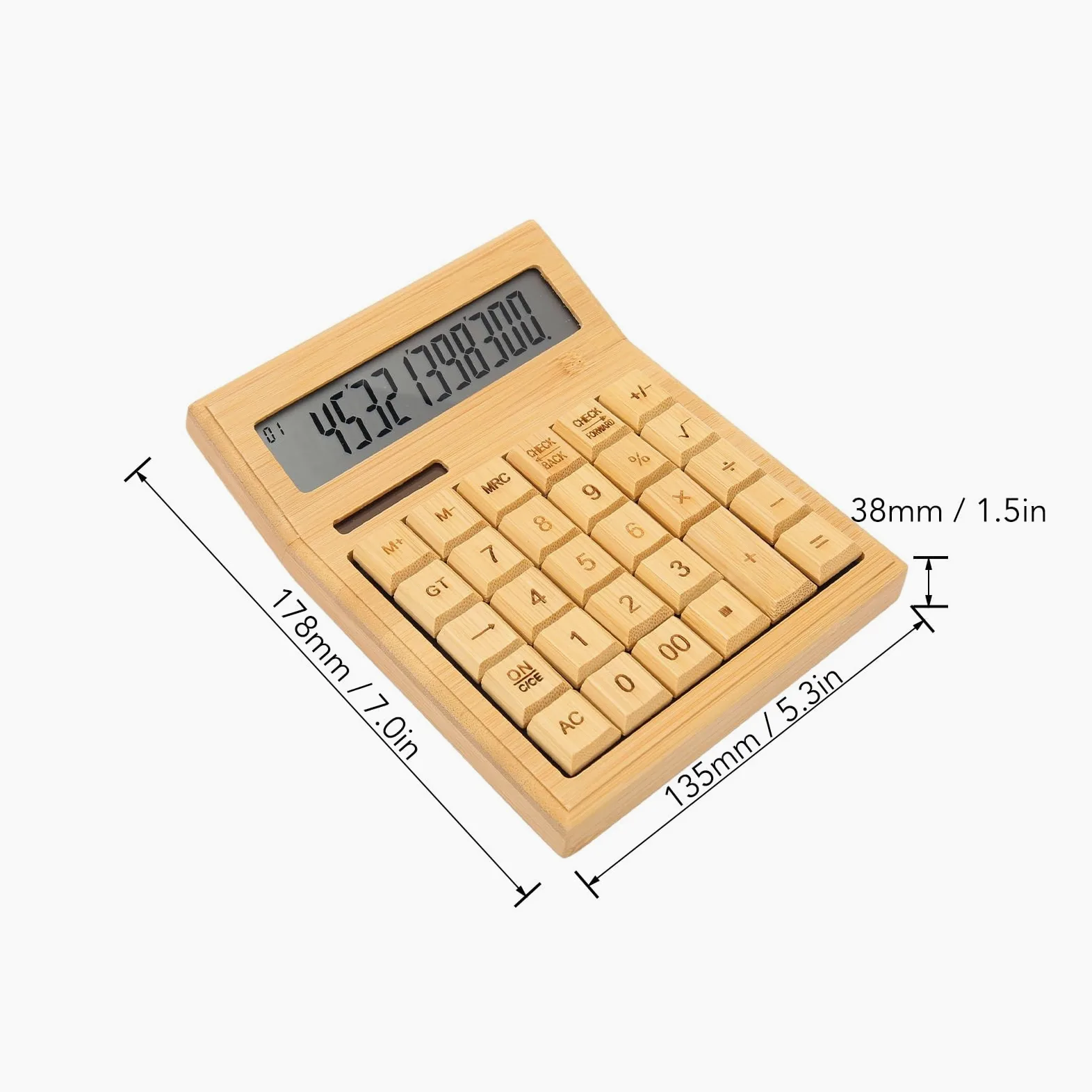 Jectse Calcolatrice da Tavolo, Calcolatrice Solare a 12 Cifre e Alimentata a Batteria con Ampio Display LCD Calcolatrice da Tavolo Portatile, Funzione Standard per Ufficio, Casa,