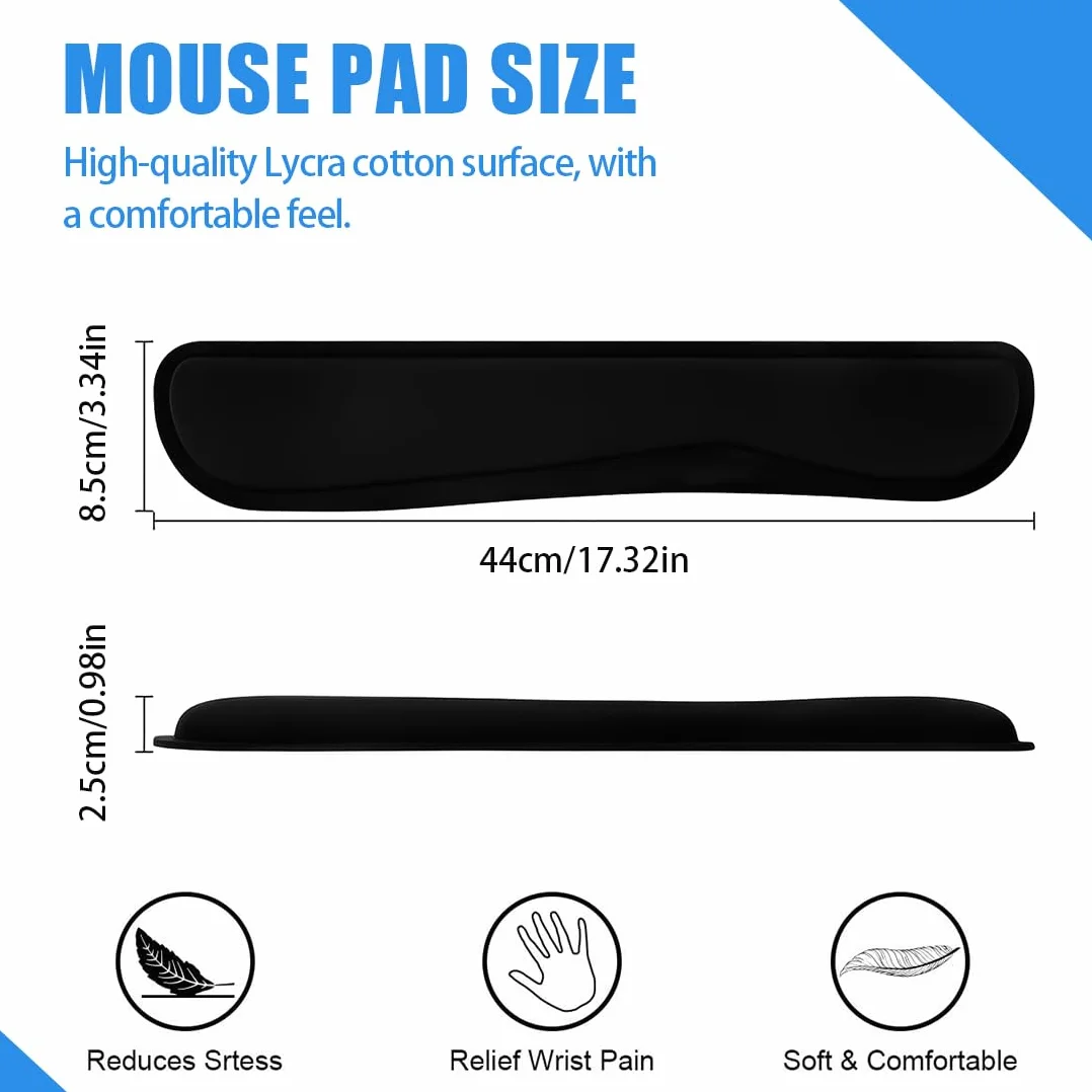 Ergonomic Wrist Rest with Anti-Slip for Keyboard and Numeric Keypad, Comfortable Typing Support