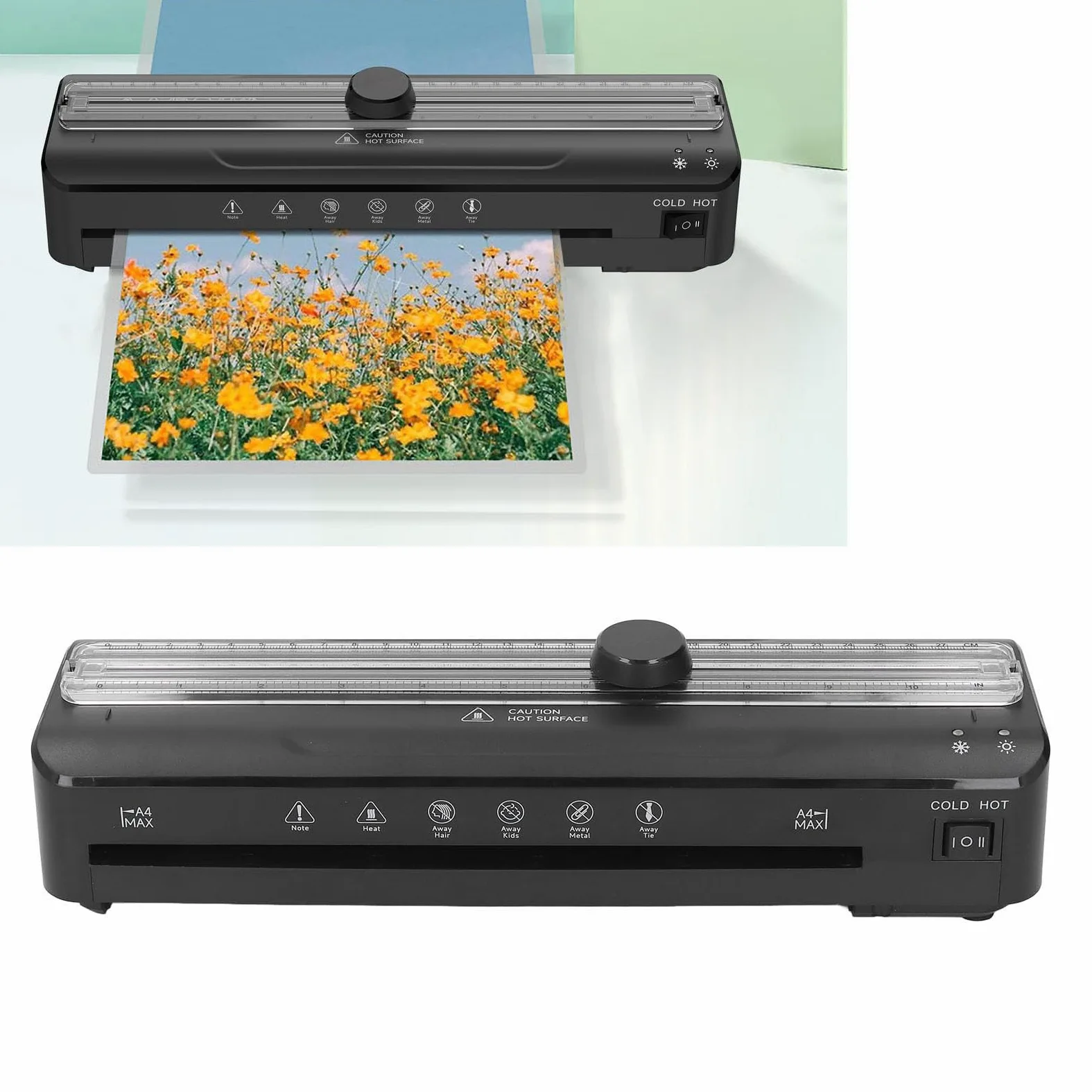 Laminatrice Termica, Plastificatrice A4 con Bilancia e Taglierina per Carta, Plastificatrice per Disegno di Menu di Documenti Fotografici, per Insegnanti di Ufficio, Casa (Spina
