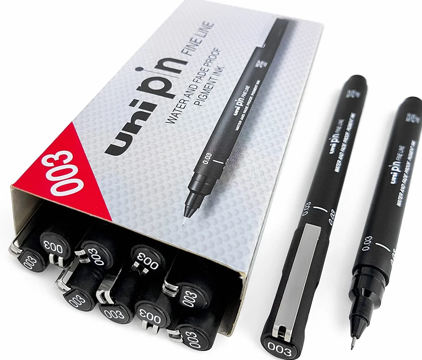 Uni Pin Fineliner Penna Disegno 0.03mm Nero Scatola da 12