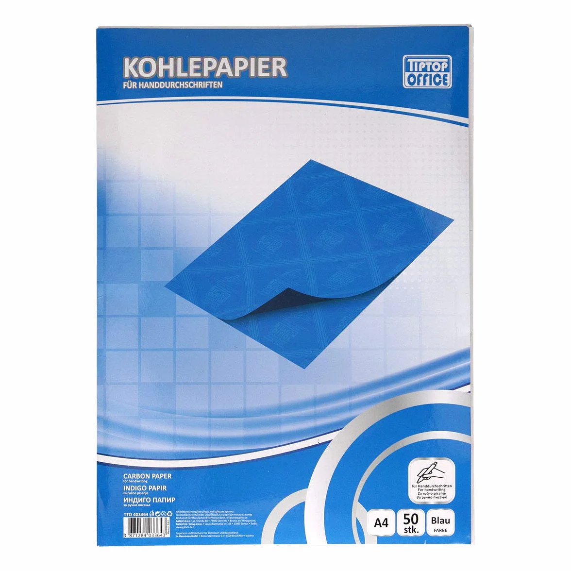 TIPTOP OFFICE Carta carbone blu 50 pezzi per scrittura a mano