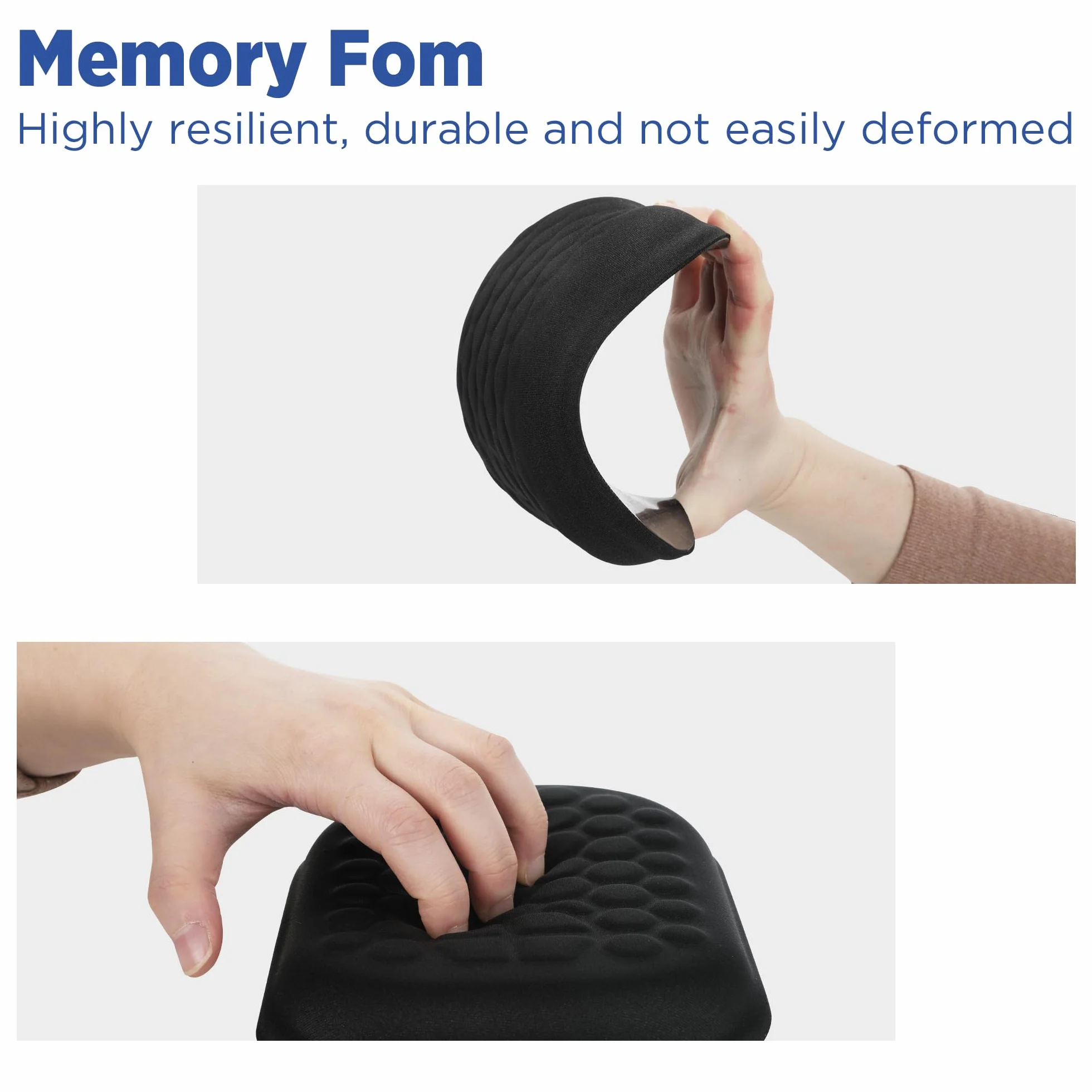Gimars Poggiapolsi Gomito Bracciolo in Memory Foam, Wrist Rest Pad Ergonomico Antiscivolo per Scrivania Gaming Computer, Nero