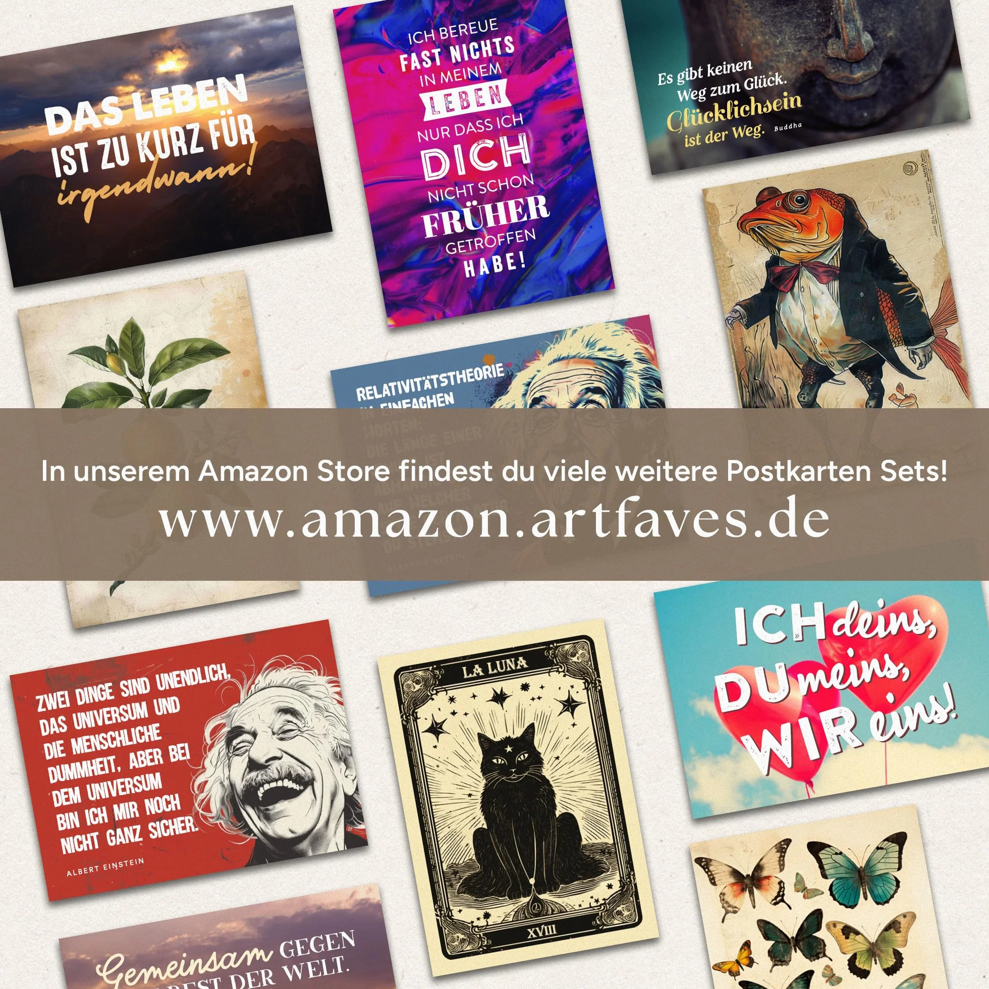ARTFAVES Set di cartoline Tarocchi vintage I 30 diverse cartoline DIN A6