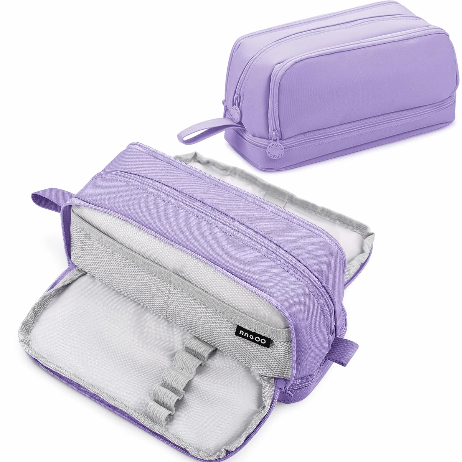 Astuccio 3+1 Scomparti Bambina Ragazzo, Viola Chiaro