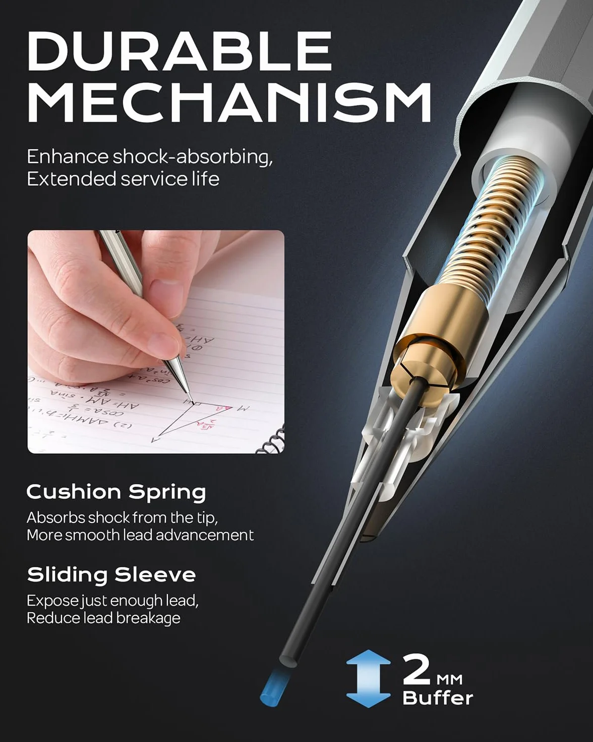 Nicpro 4 Pezzi Matite Meccaniche in Metallo 0,7 mm con 8 Ricariche HB per Scrittura Schizzo Disegno