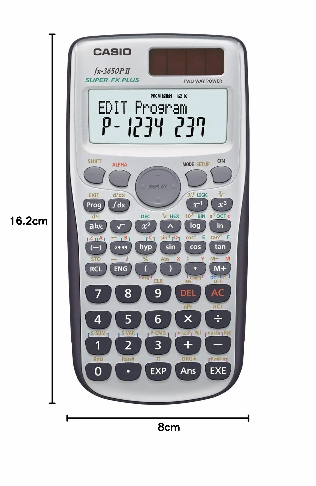 Casio FX-3650PII Calcolatrice Scientifica Programmabile, Grigio