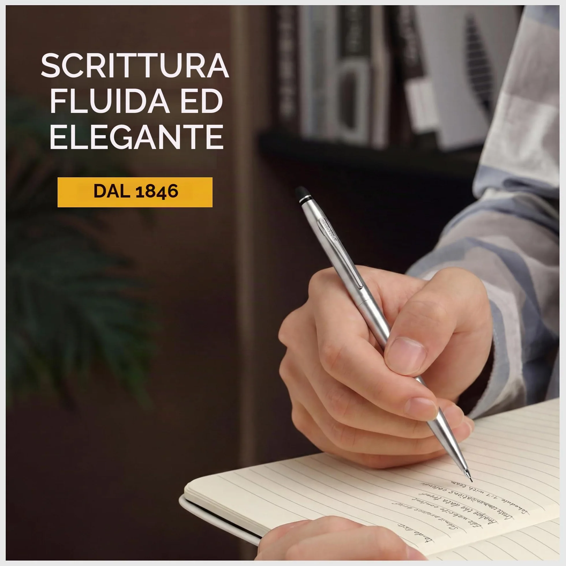 Cross Click - Matita ricaricabile presentata in una confezione regalo per tutti i giorni, punta media, inchiostro nero, cromato
